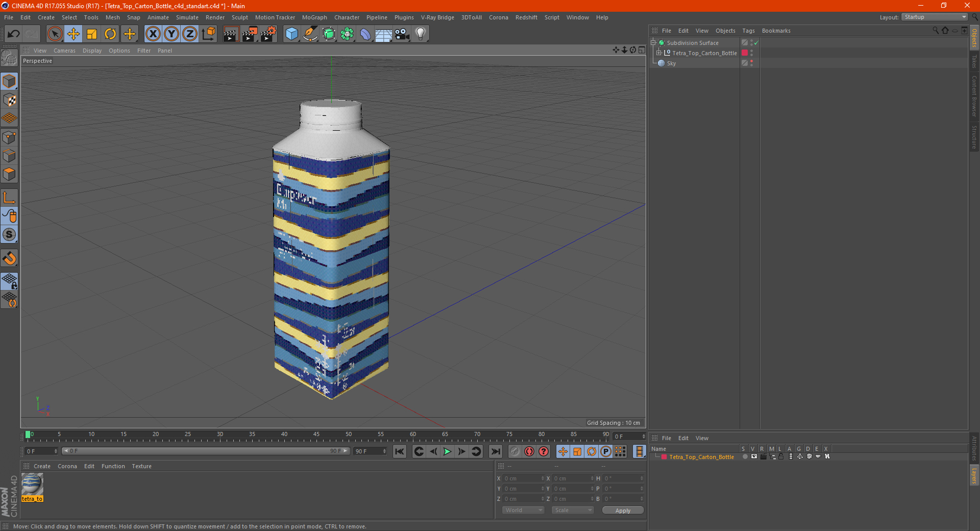 3D Tetra Top Carton Bottle model