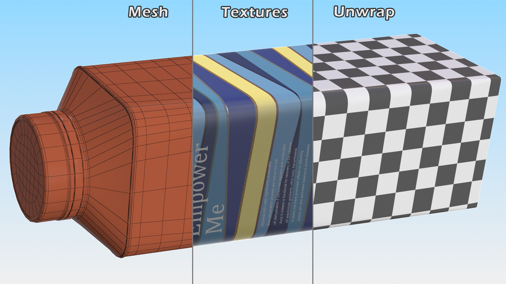 3D Tetra Top Carton Bottle model