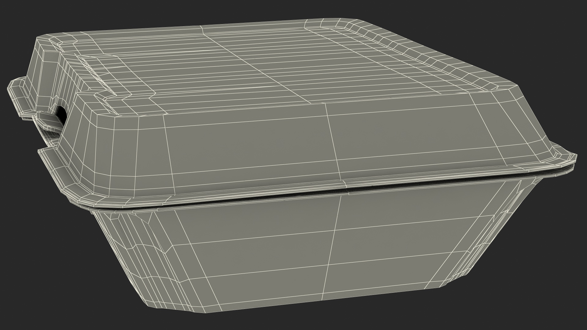 Disposable Food Tray Closed 3D