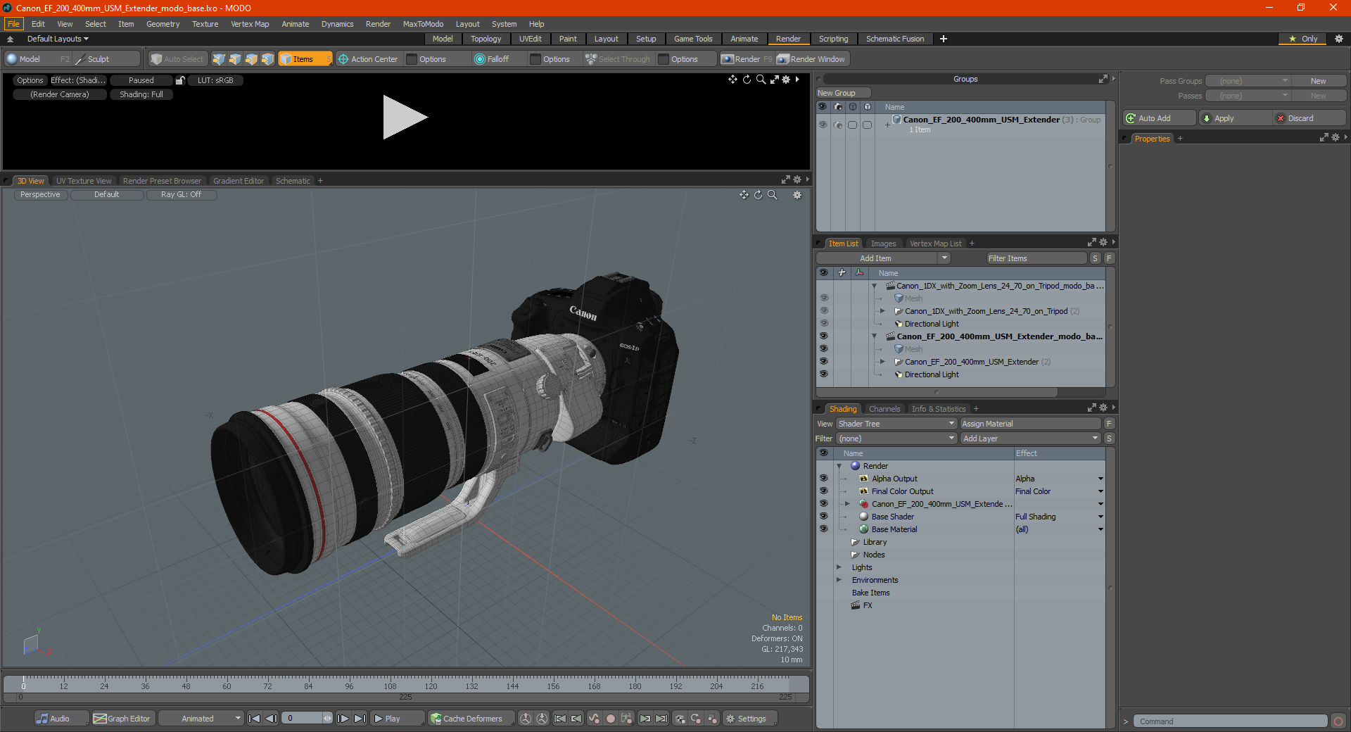 3D Canon EF 200 400mm USM Extender