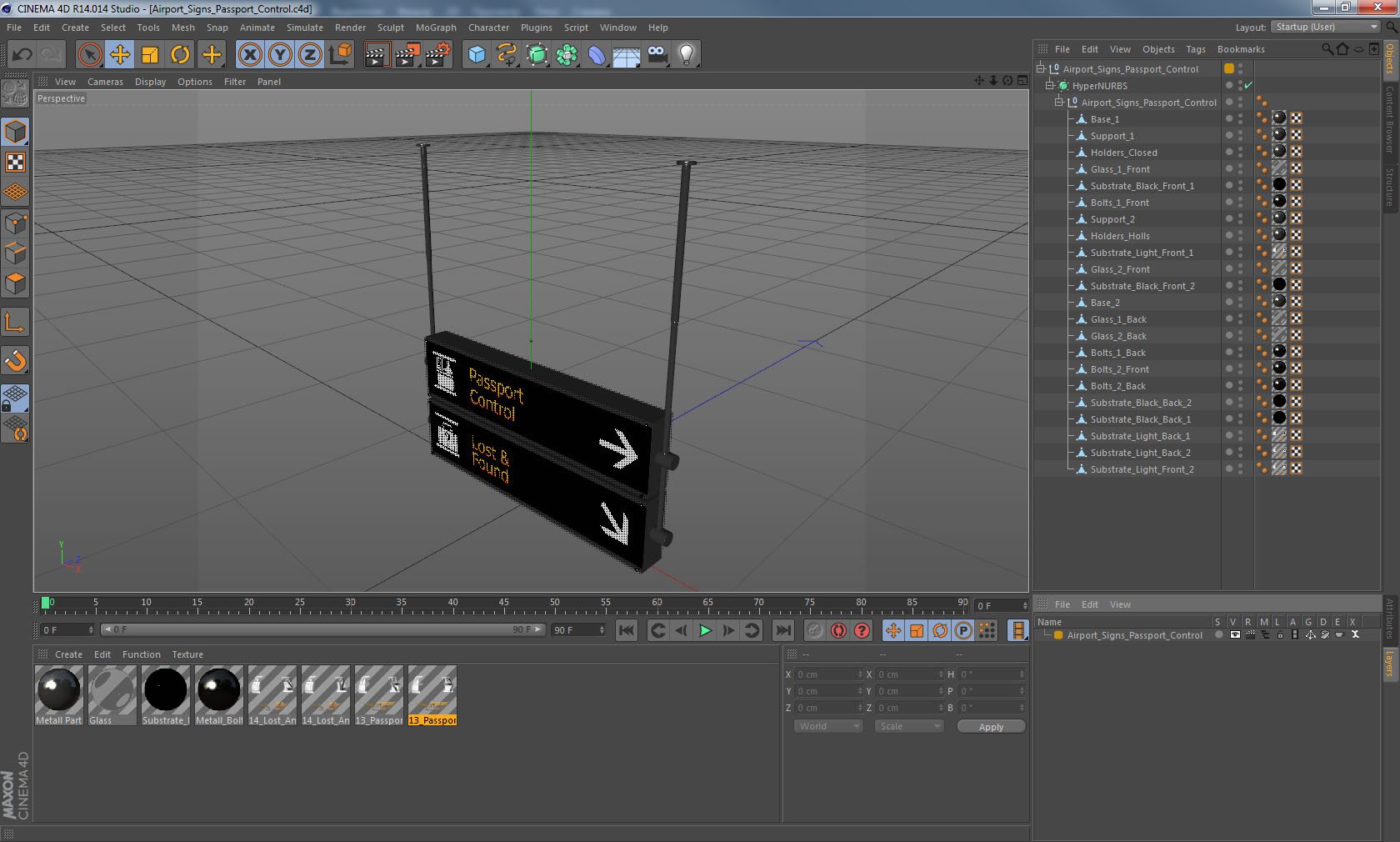 3D model Airport Signs Passport Control