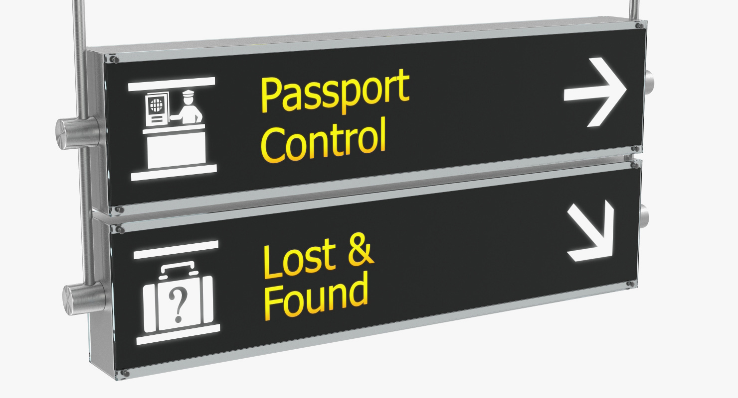 3D model Airport Signs Passport Control