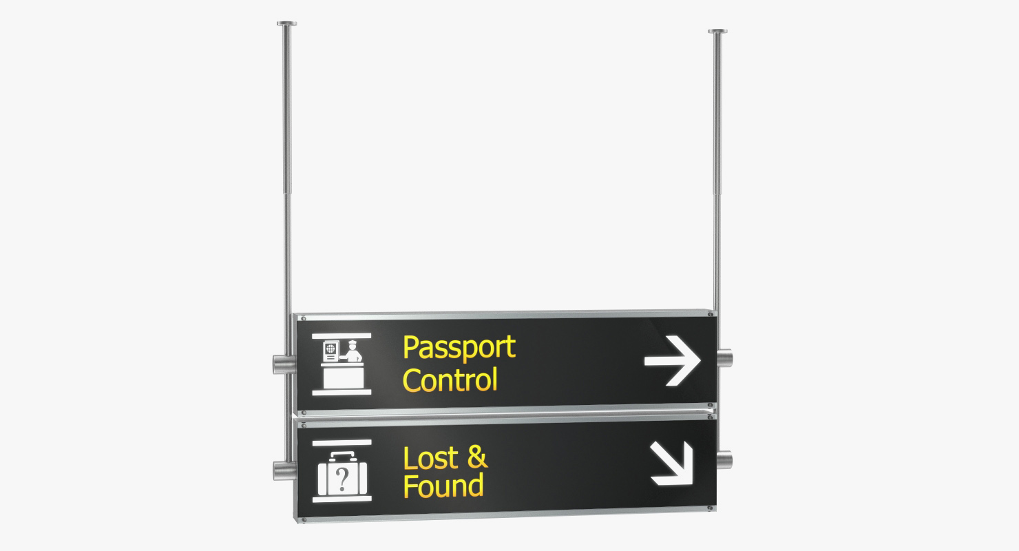 3D model Airport Signs Passport Control