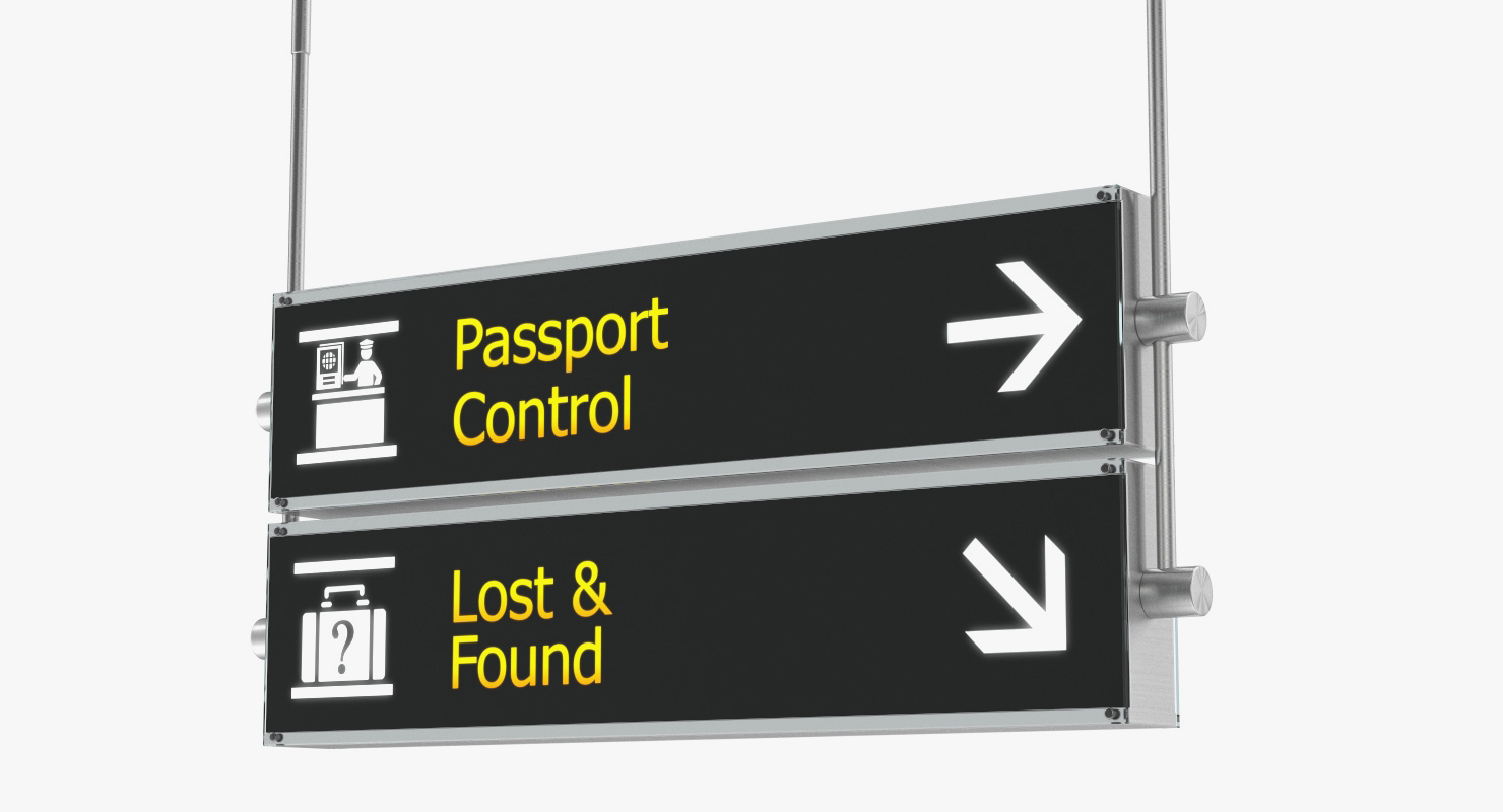 3D model Airport Signs Passport Control