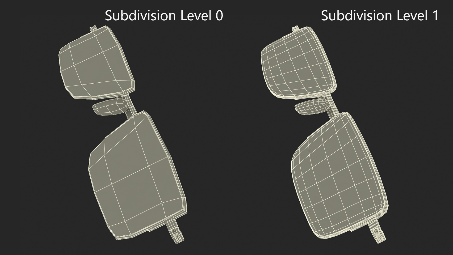 3D model Rectangular Computer Glasses Folded