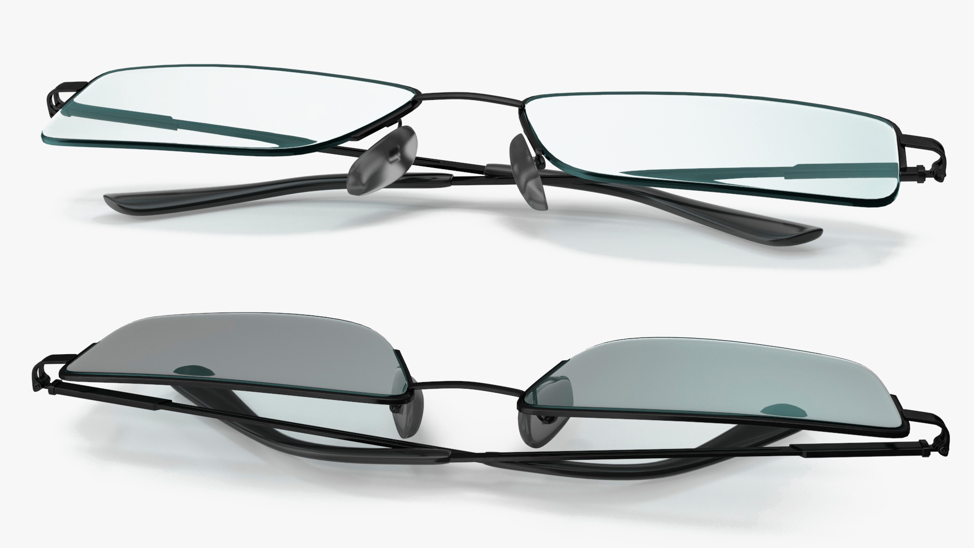 3D model Rectangular Computer Glasses Folded