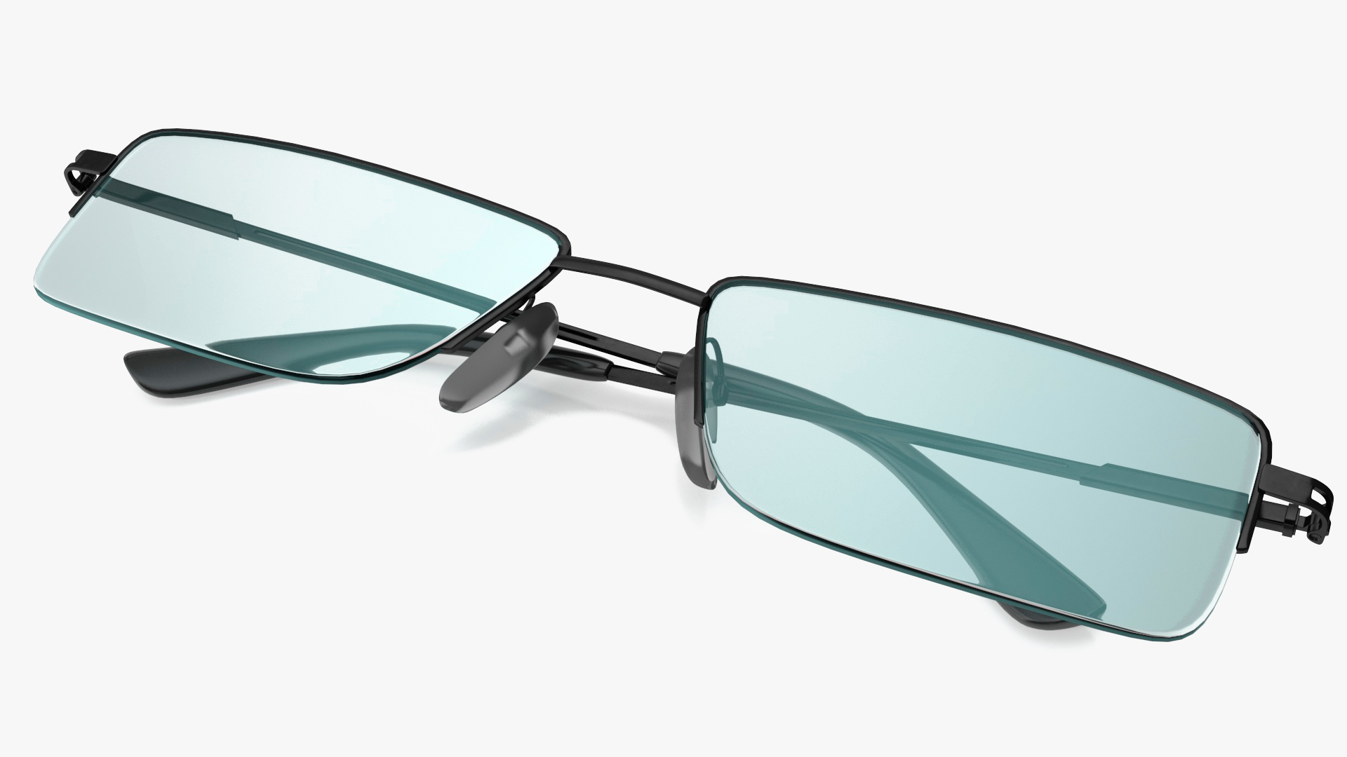 3D model Rectangular Computer Glasses Folded