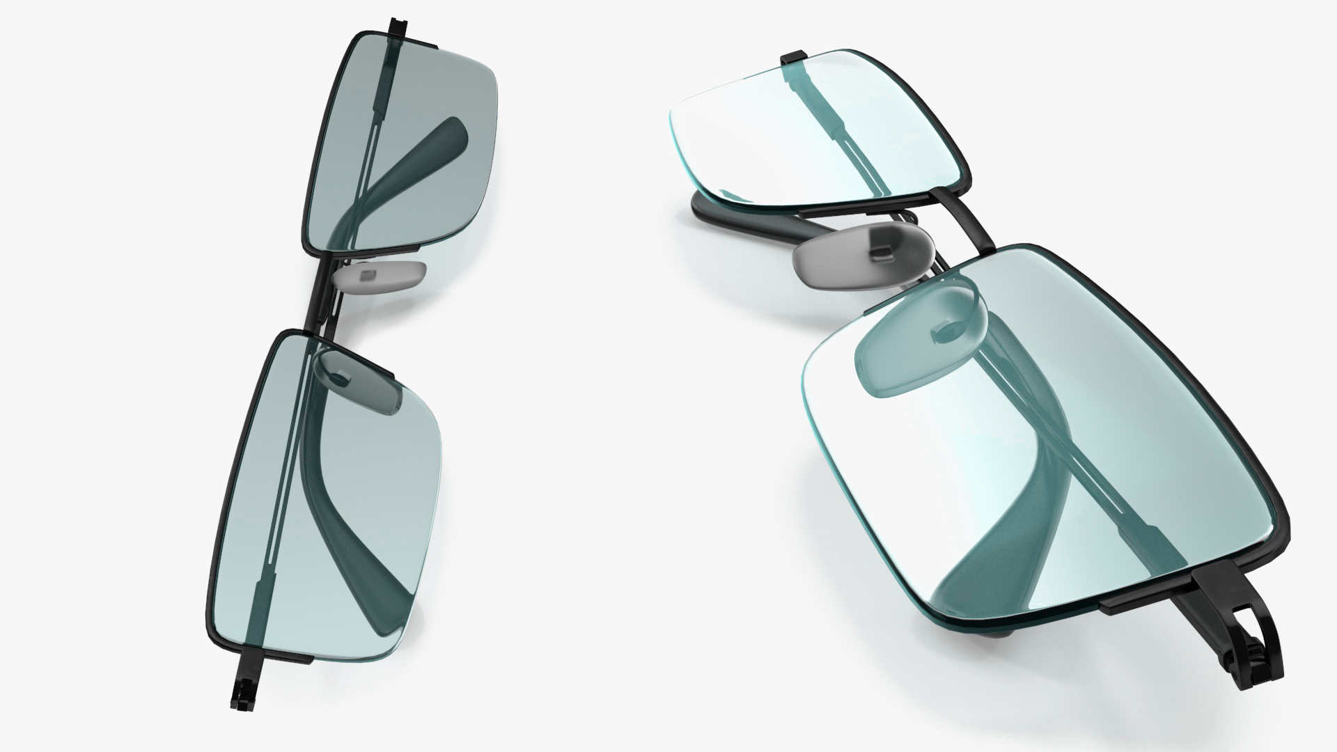 3D model Rectangular Computer Glasses Folded