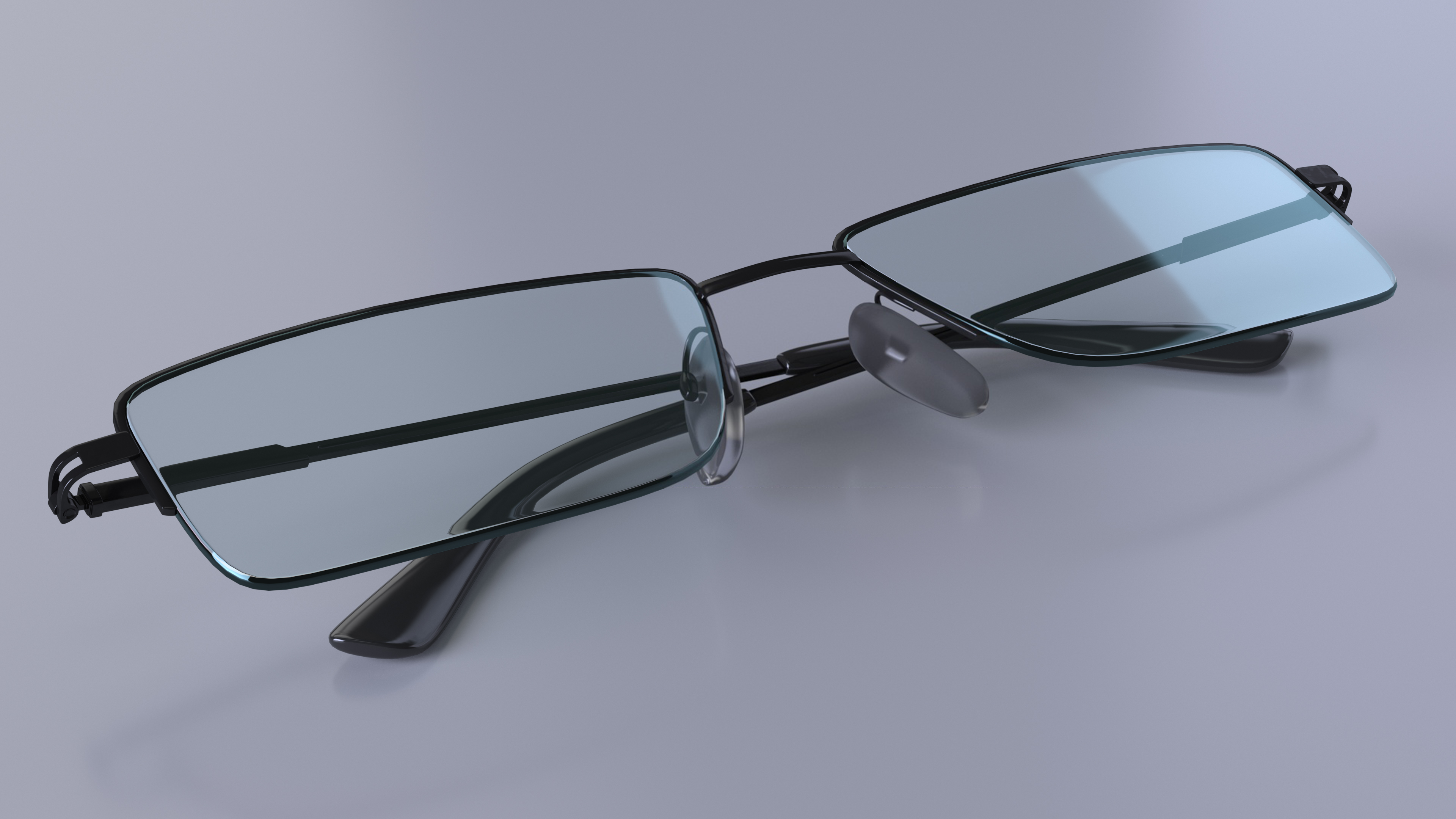 3D model Rectangular Computer Glasses Folded