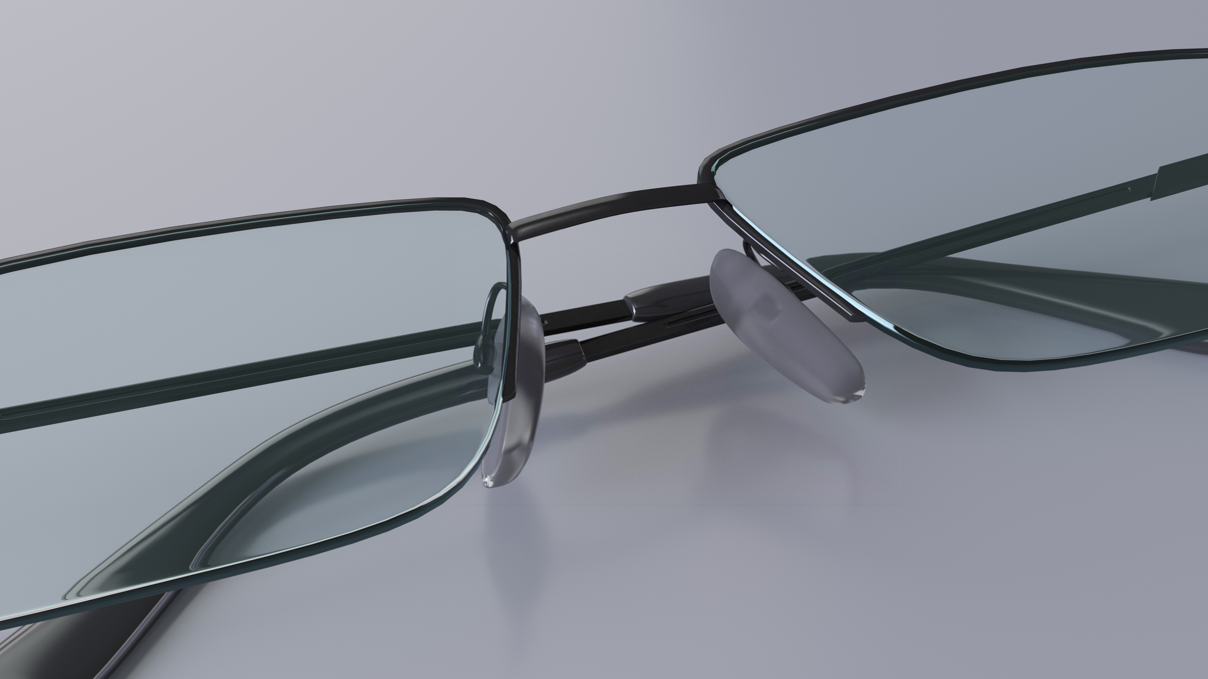 3D model Rectangular Computer Glasses Folded