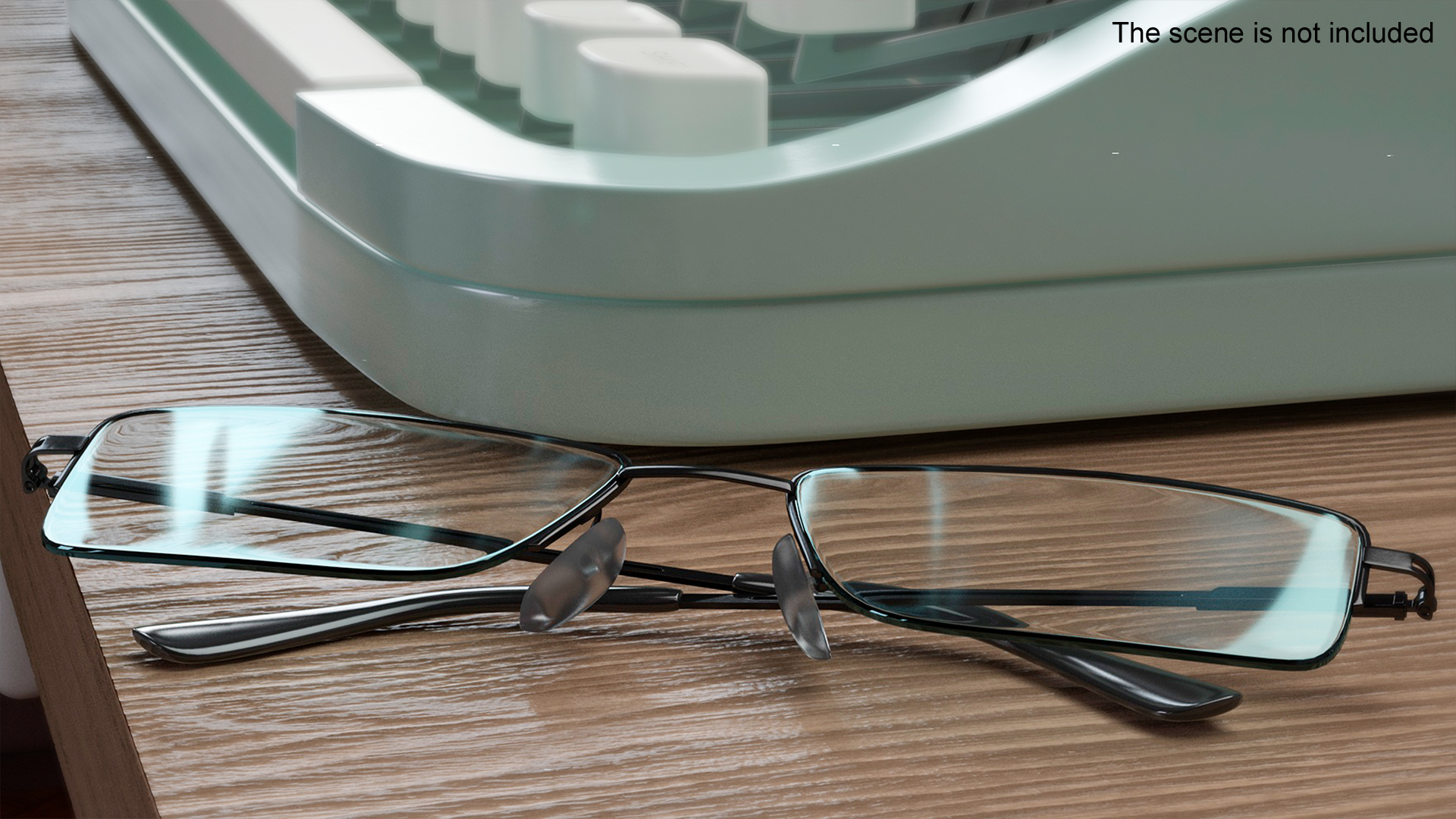 3D model Rectangular Computer Glasses Folded