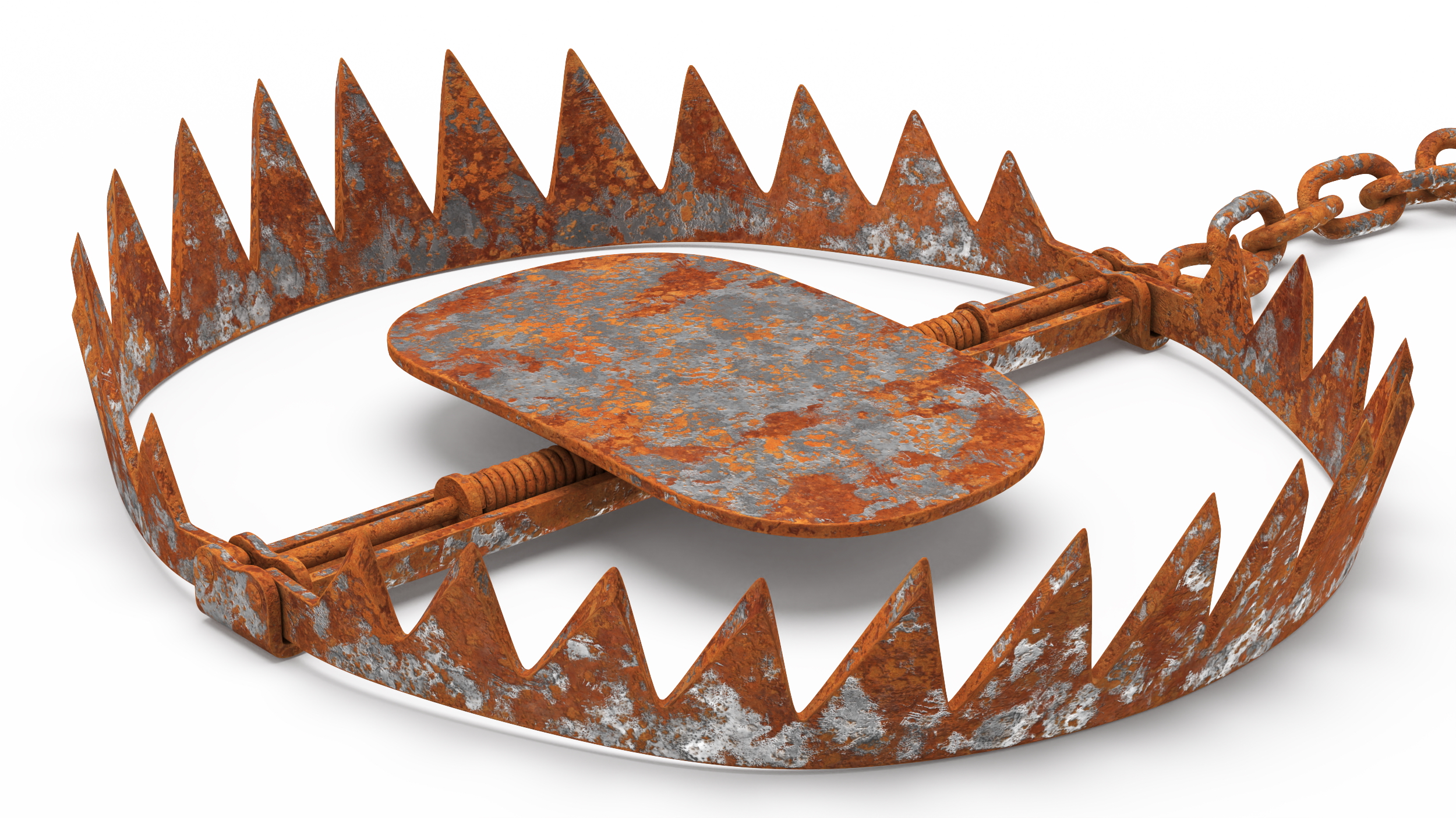 3D model Steel Bear Trap with Rust