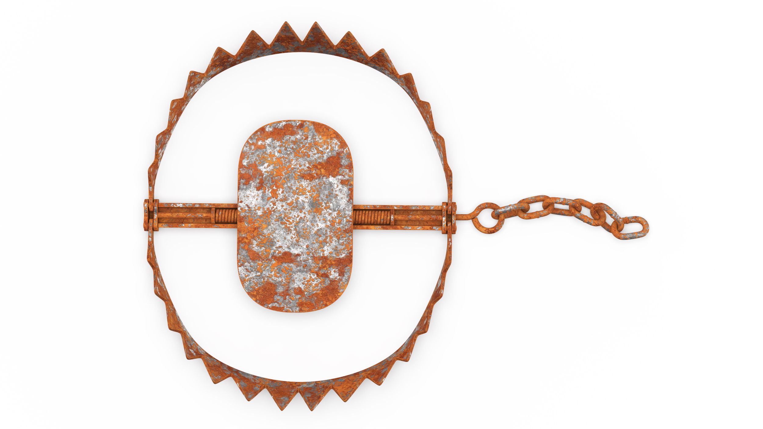3D model Steel Bear Trap with Rust
