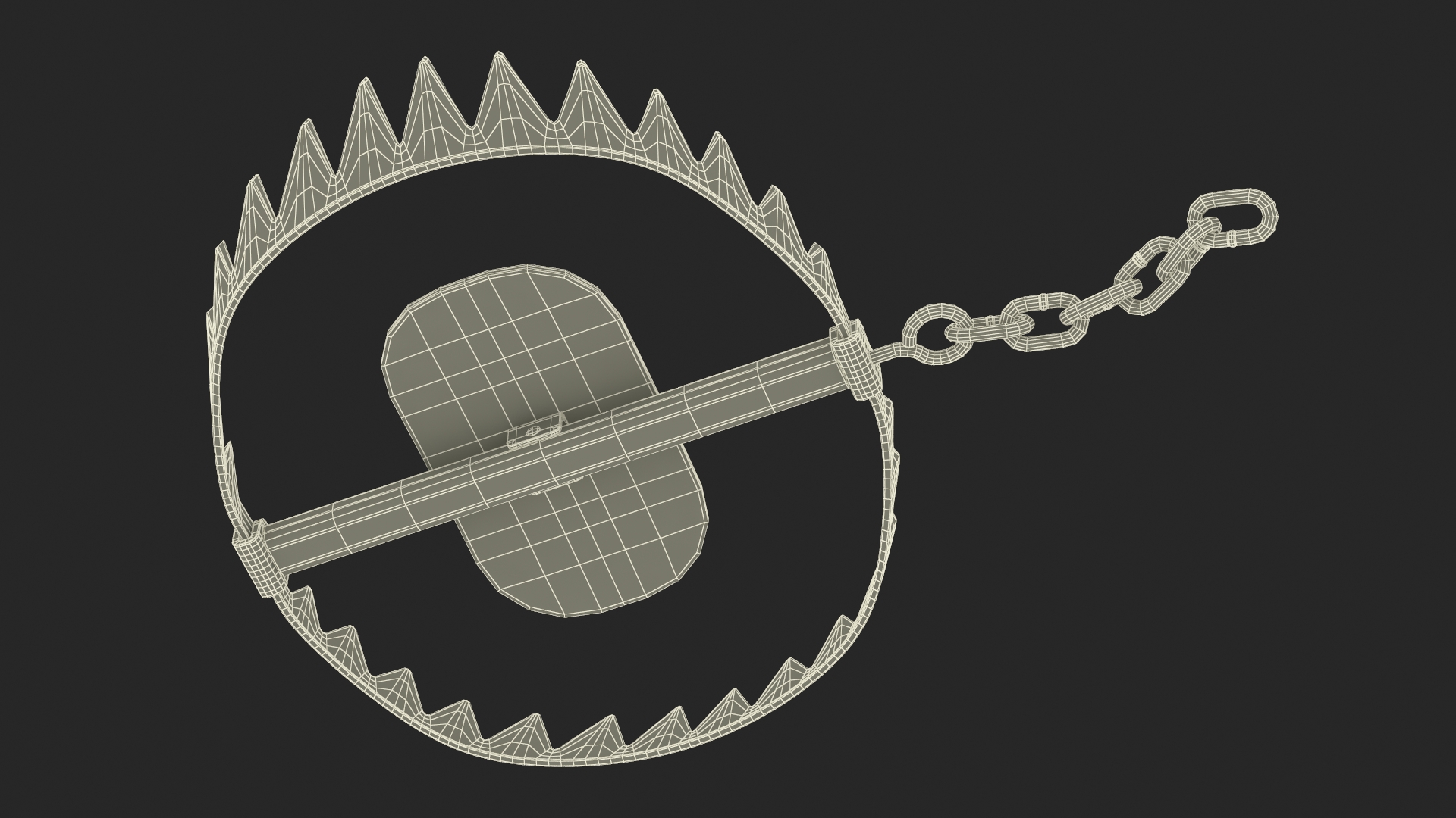 3D model Steel Bear Trap with Rust