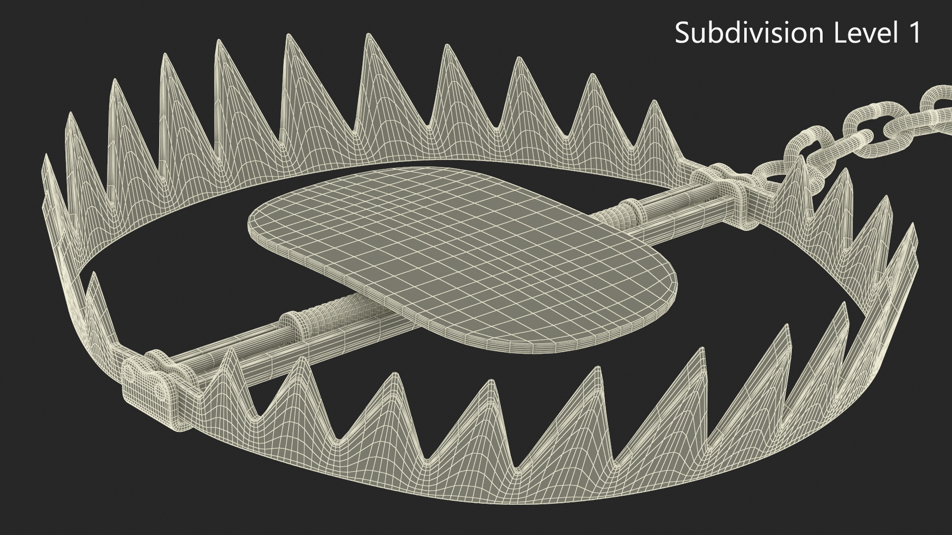 3D model Steel Bear Trap with Rust