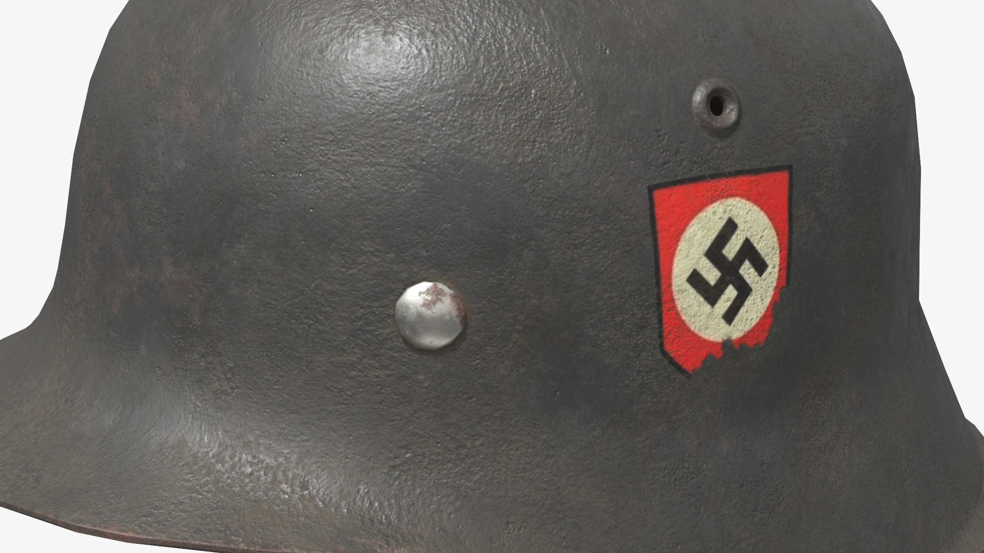 WW2 German M42 Helmet Leather Liner Game Ready, view 4