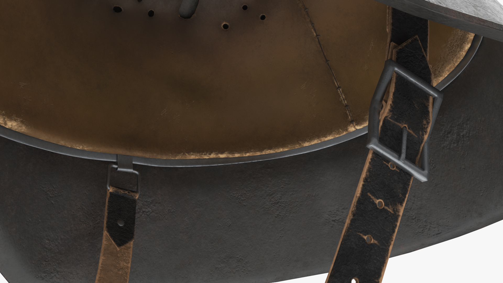 WW2 German M42 Helmet Leather Liner Game Ready, view 5