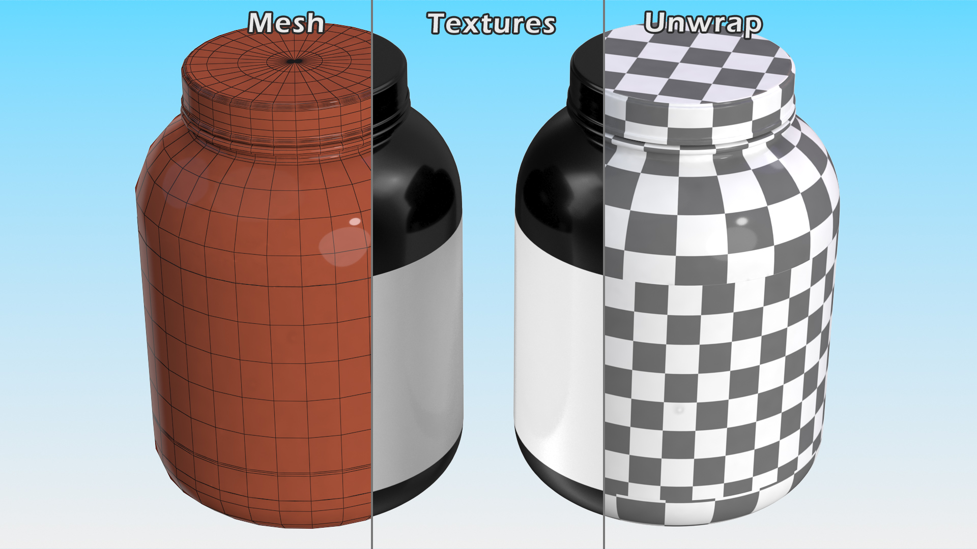 3D model Whey Protein Container Jar 5lb