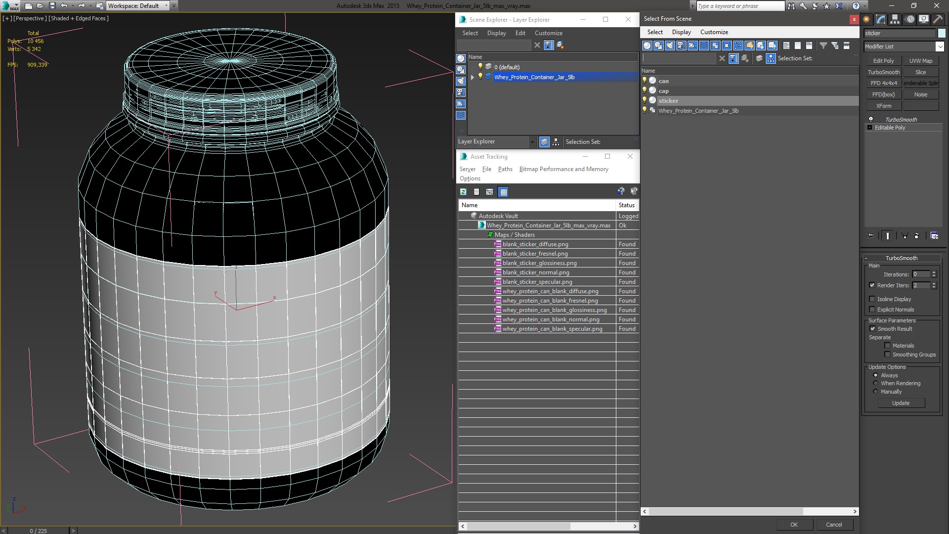 3D model Whey Protein Container Jar 5lb