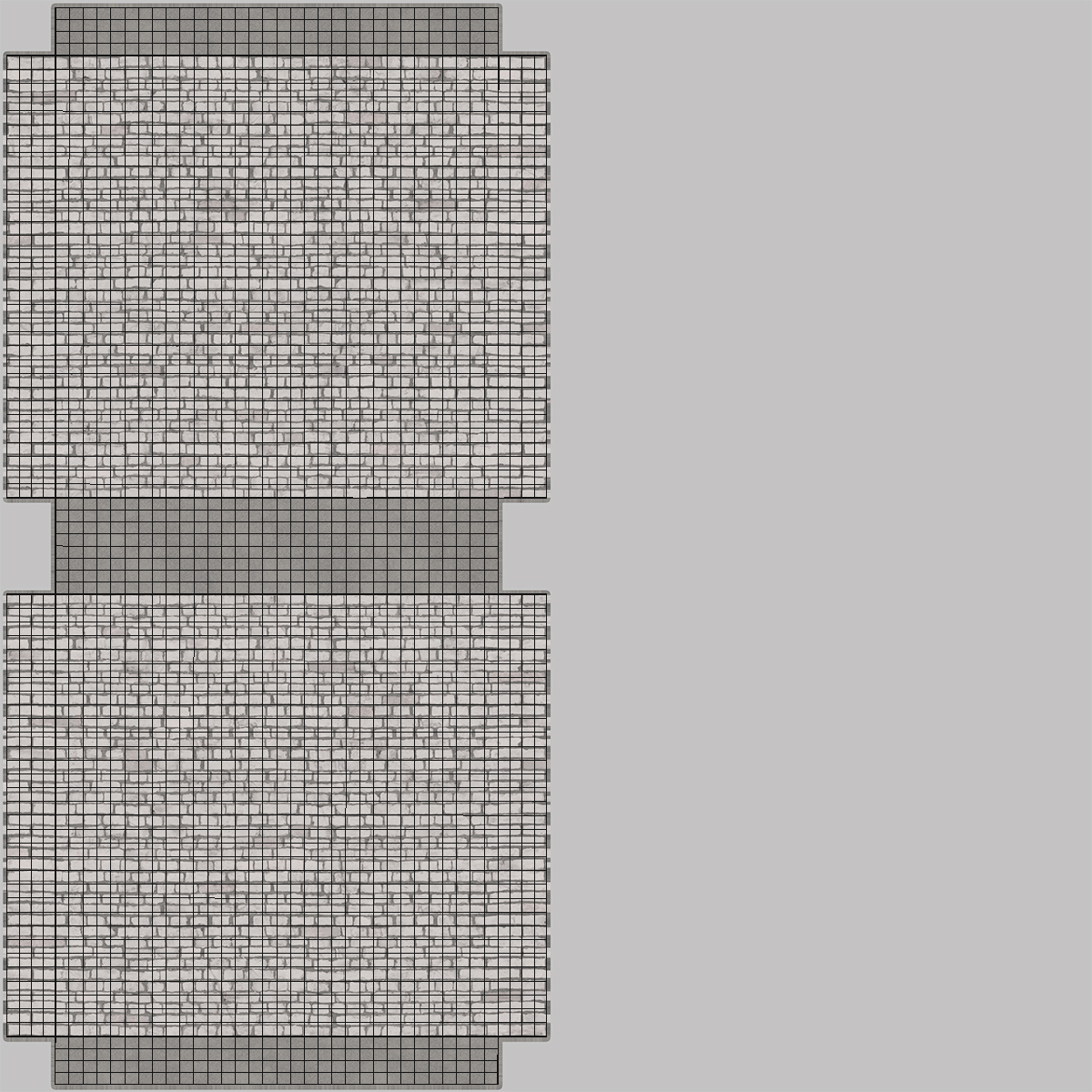 3D model Old Brick White Wall