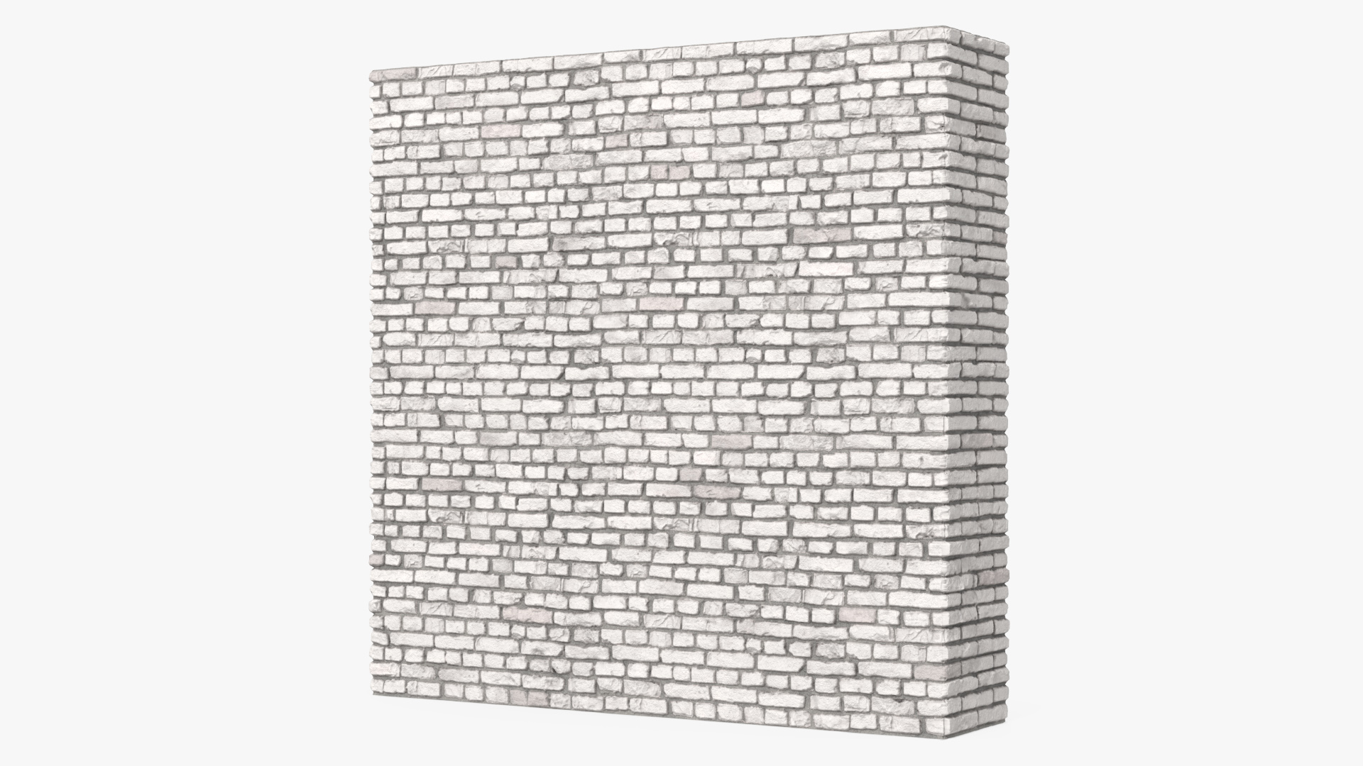 3D model Old Brick White Wall