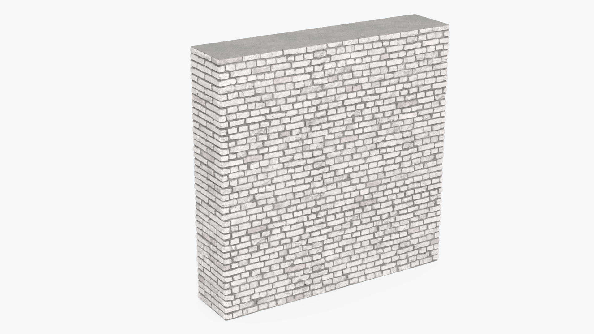 3D model Old Brick White Wall