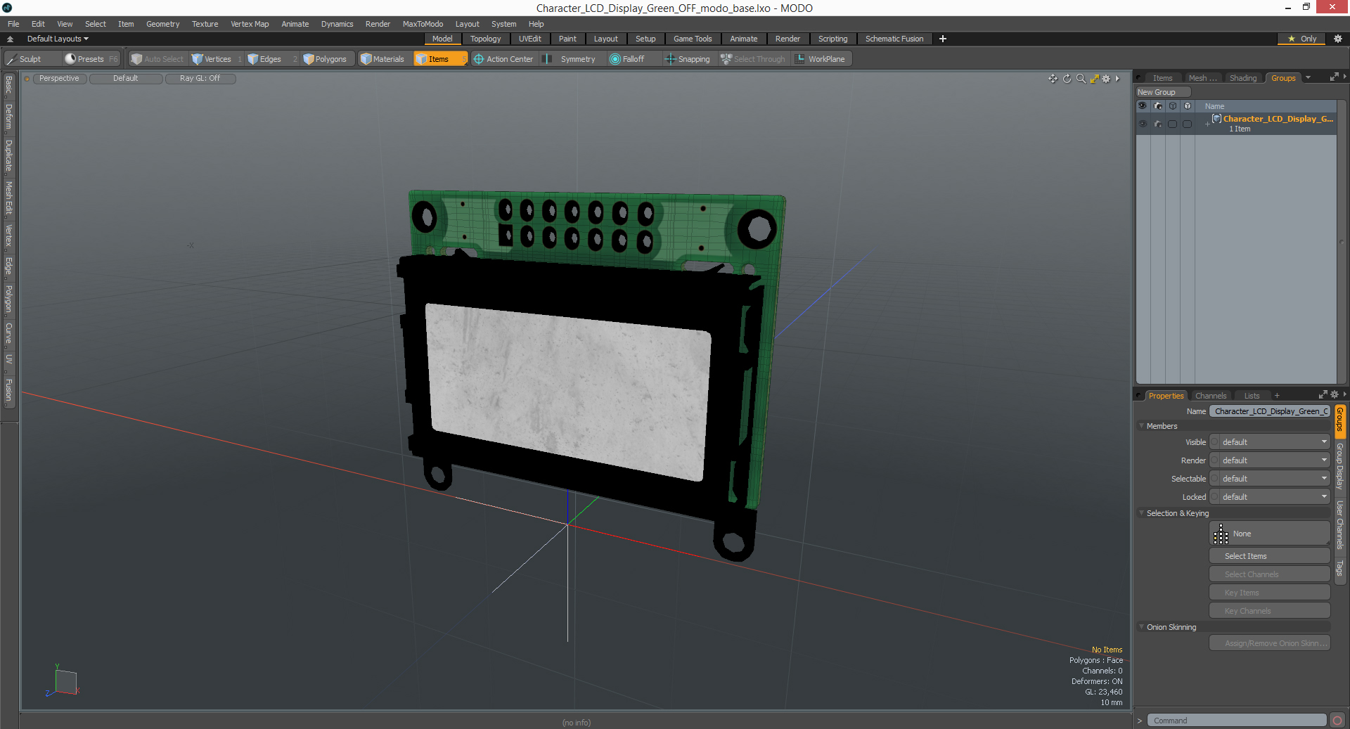 3D Character LCD Display Green OFF