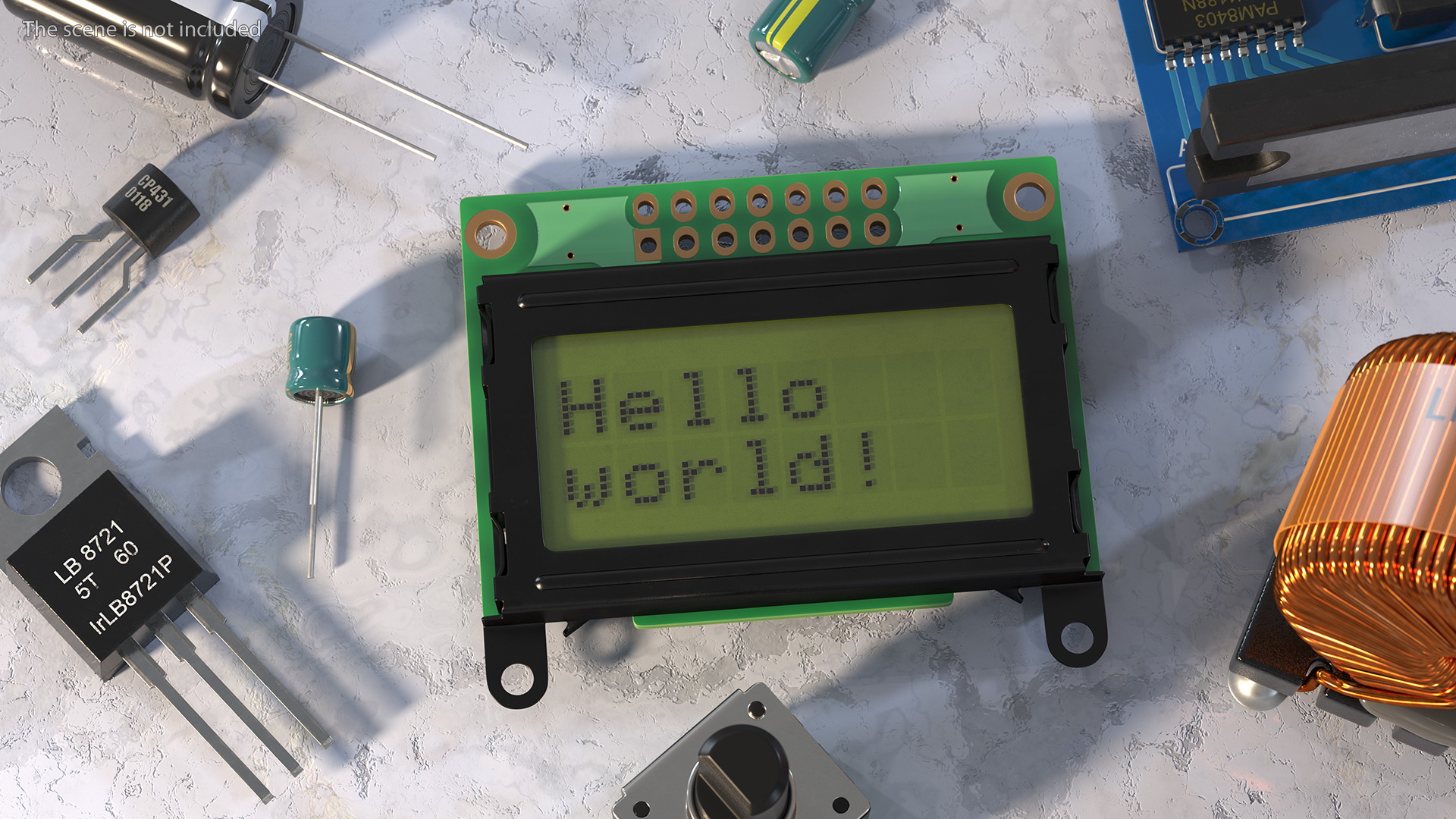 3D Character LCD Display Green OFF