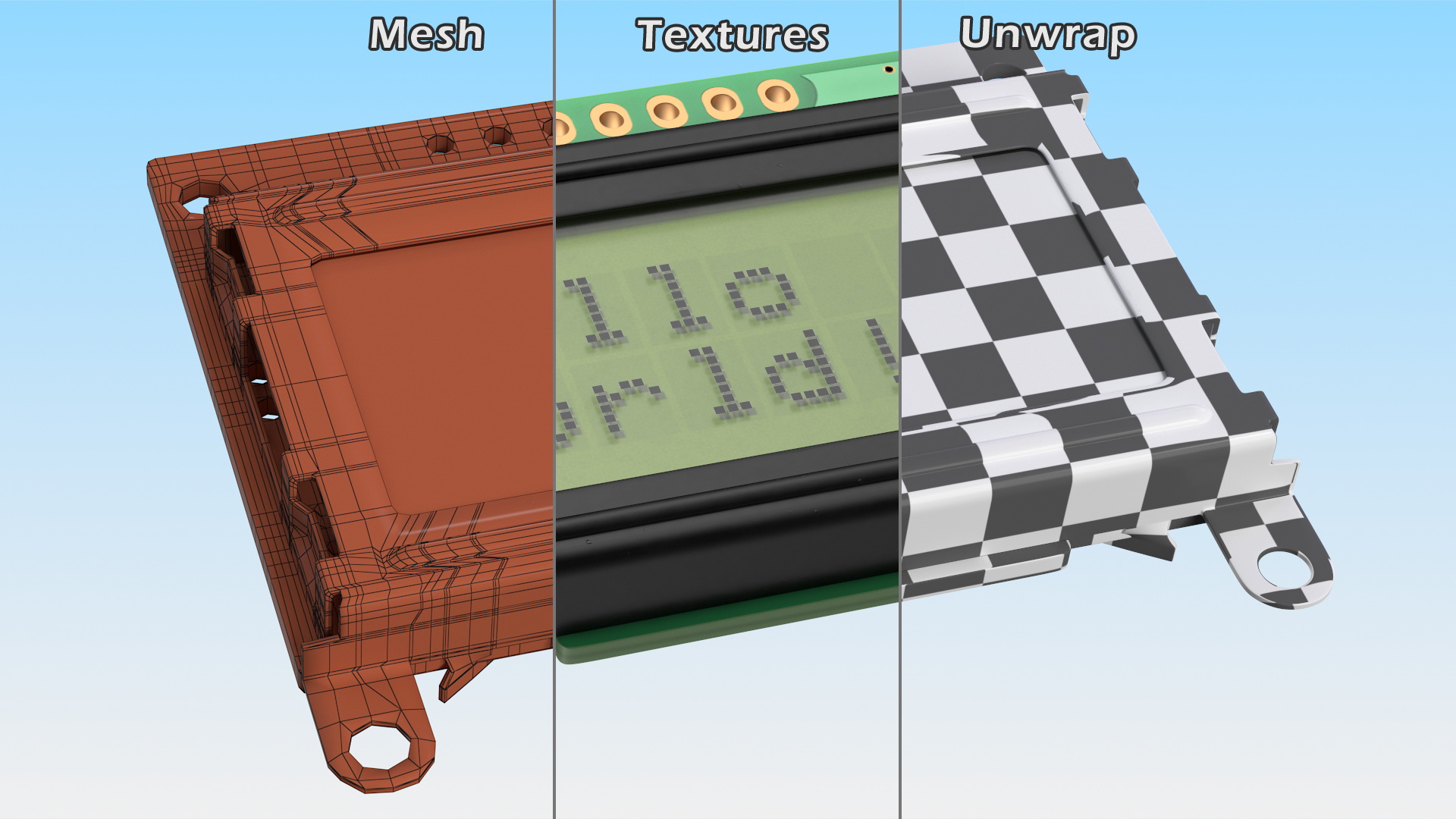 3D Character LCD Display Green OFF