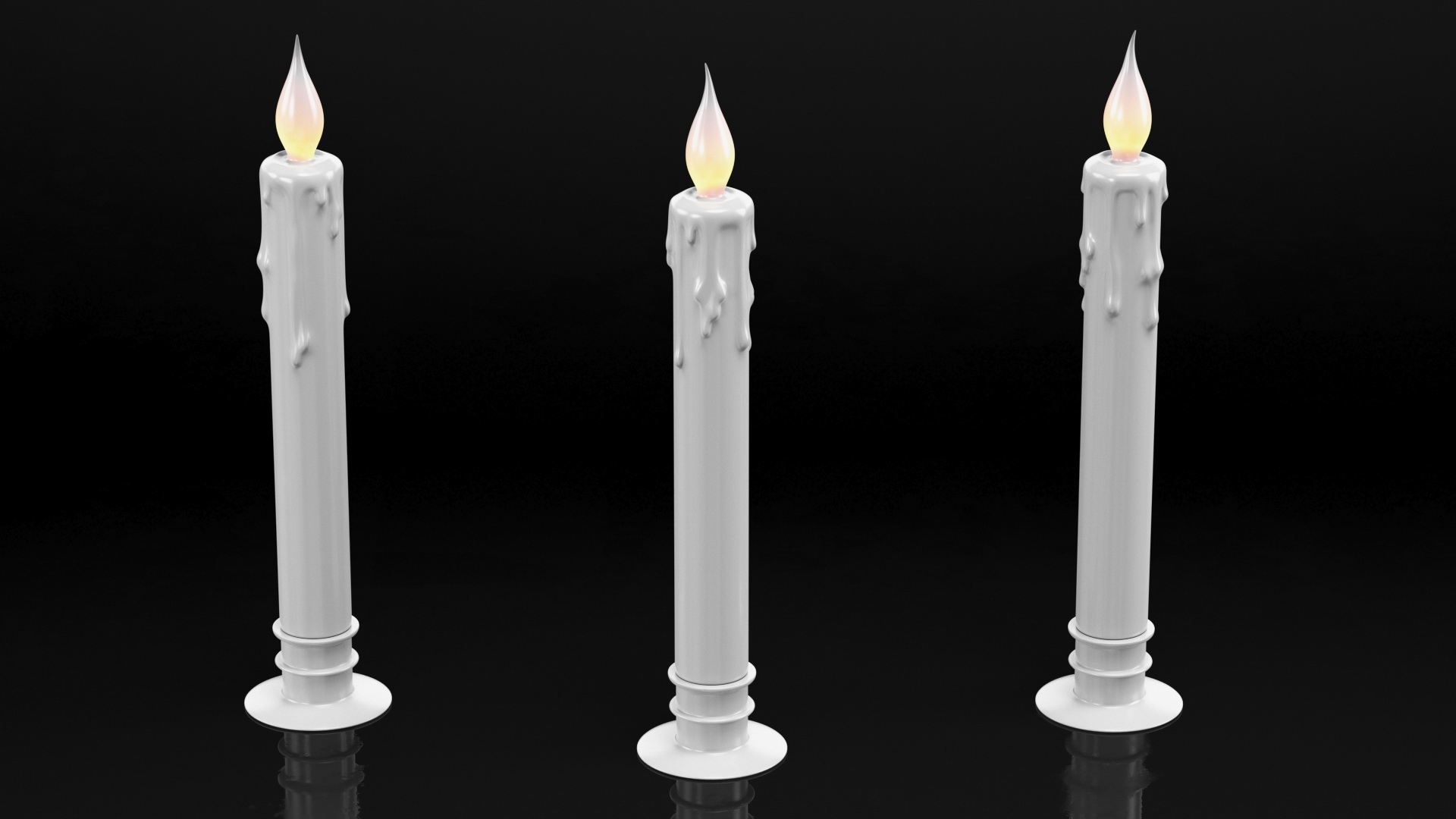3D Electric Candle with Flame Effect model