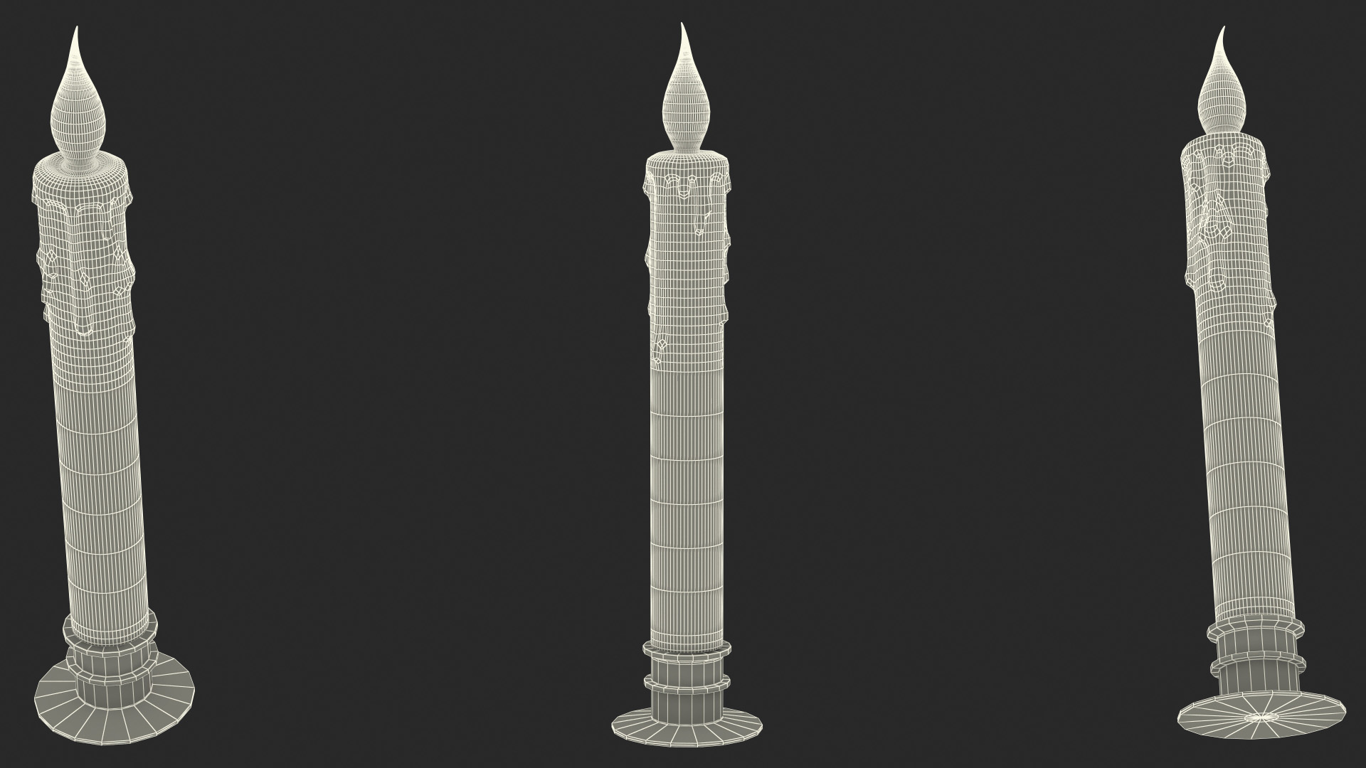 3D Electric Candle with Flame Effect model