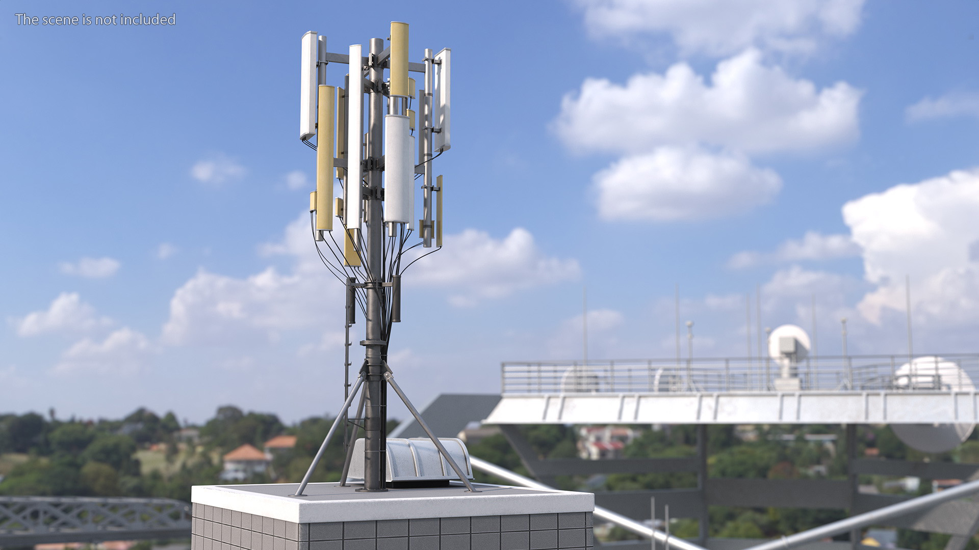 3D Roof Cellular Network Transmitter model