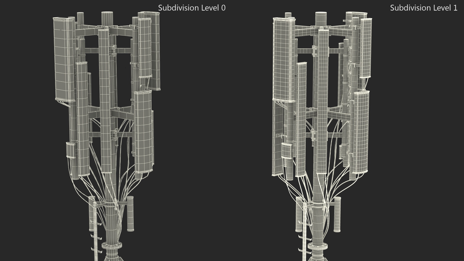 3D Roof Cellular Network Transmitter model