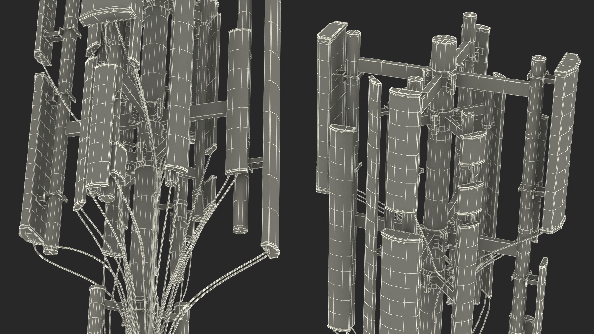 3D Roof Cellular Network Transmitter model