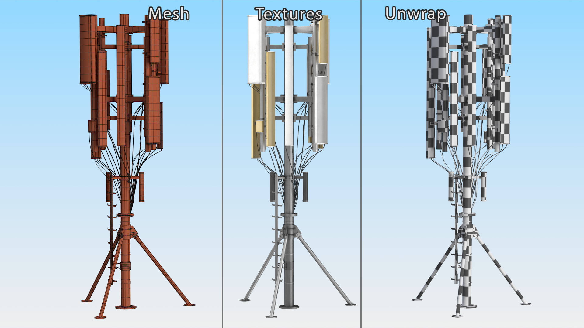 3D Roof Cellular Network Transmitter model
