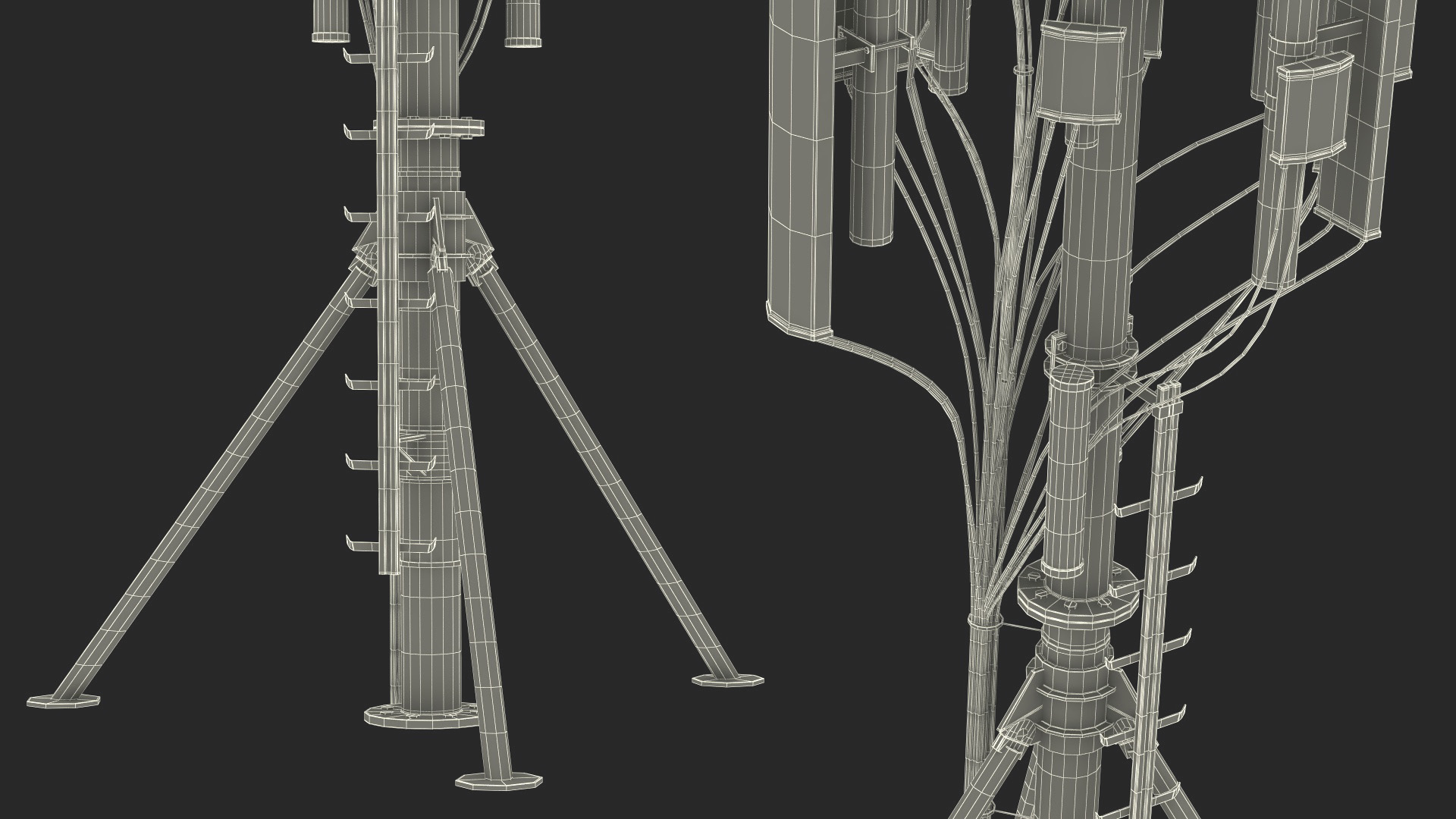 3D Roof Cellular Network Transmitter model