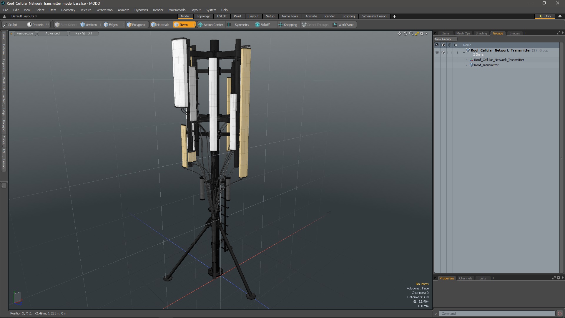 3D Roof Cellular Network Transmitter model