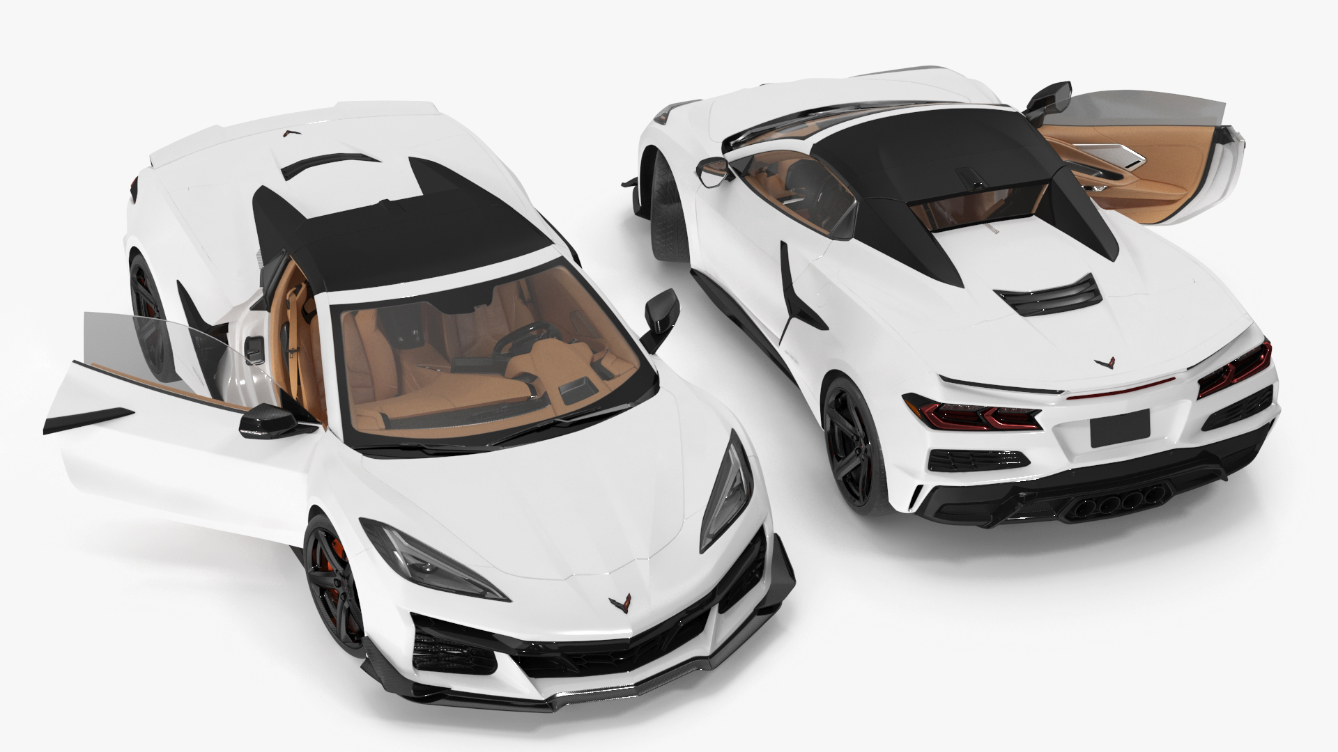 White 2023 Chevrolet Corvette Z06 Rigged for Maya 3D model