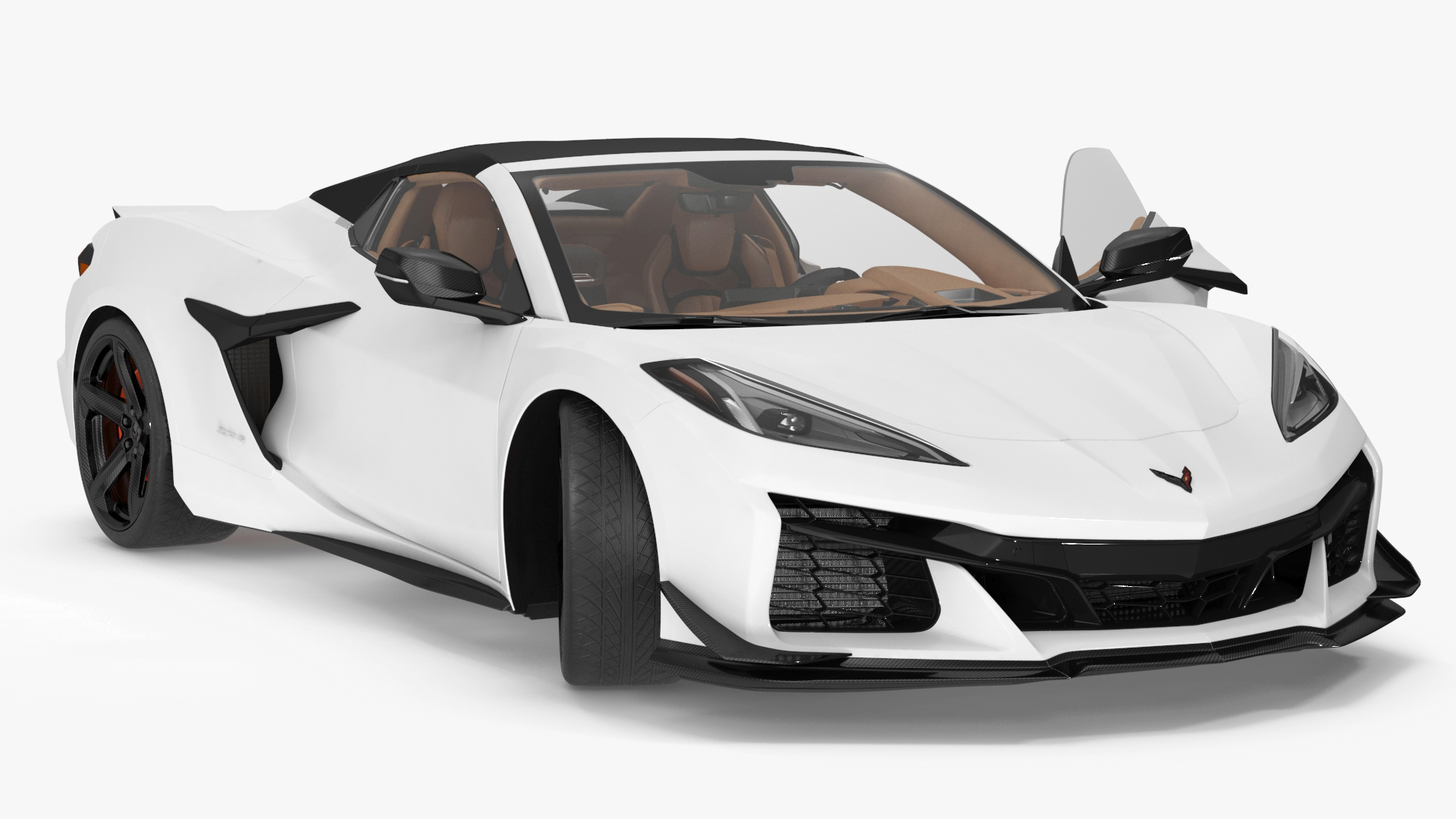 White 2023 Chevrolet Corvette Z06 Rigged for Maya 3D model