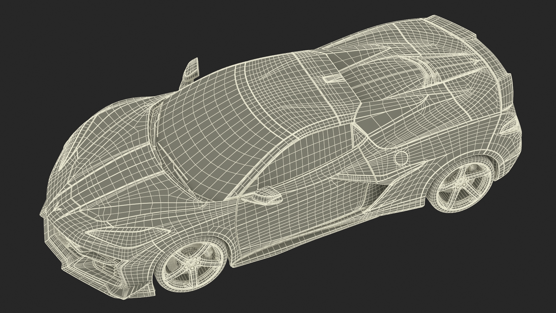 White 2023 Chevrolet Corvette Z06 Rigged for Maya 3D model