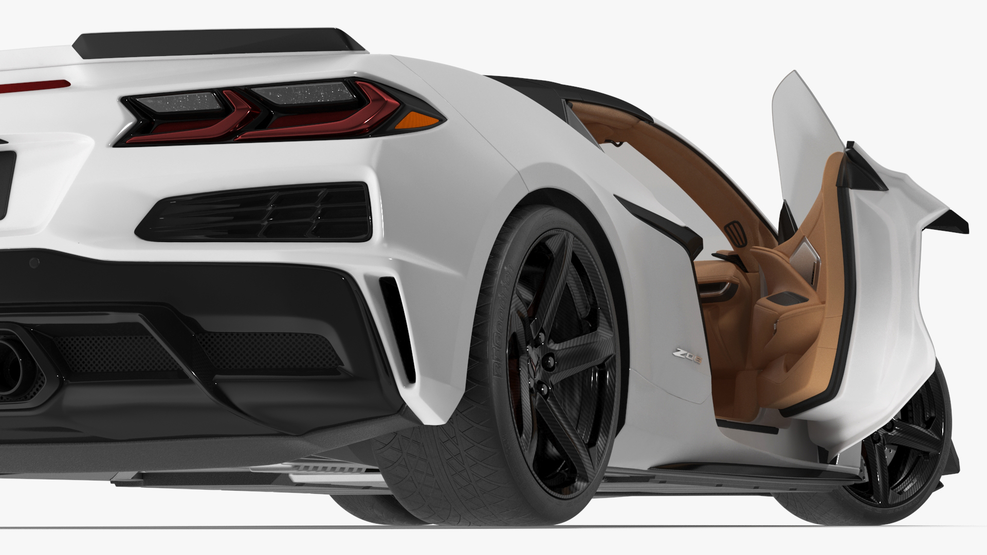 White 2023 Chevrolet Corvette Z06 Rigged for Maya 3D model