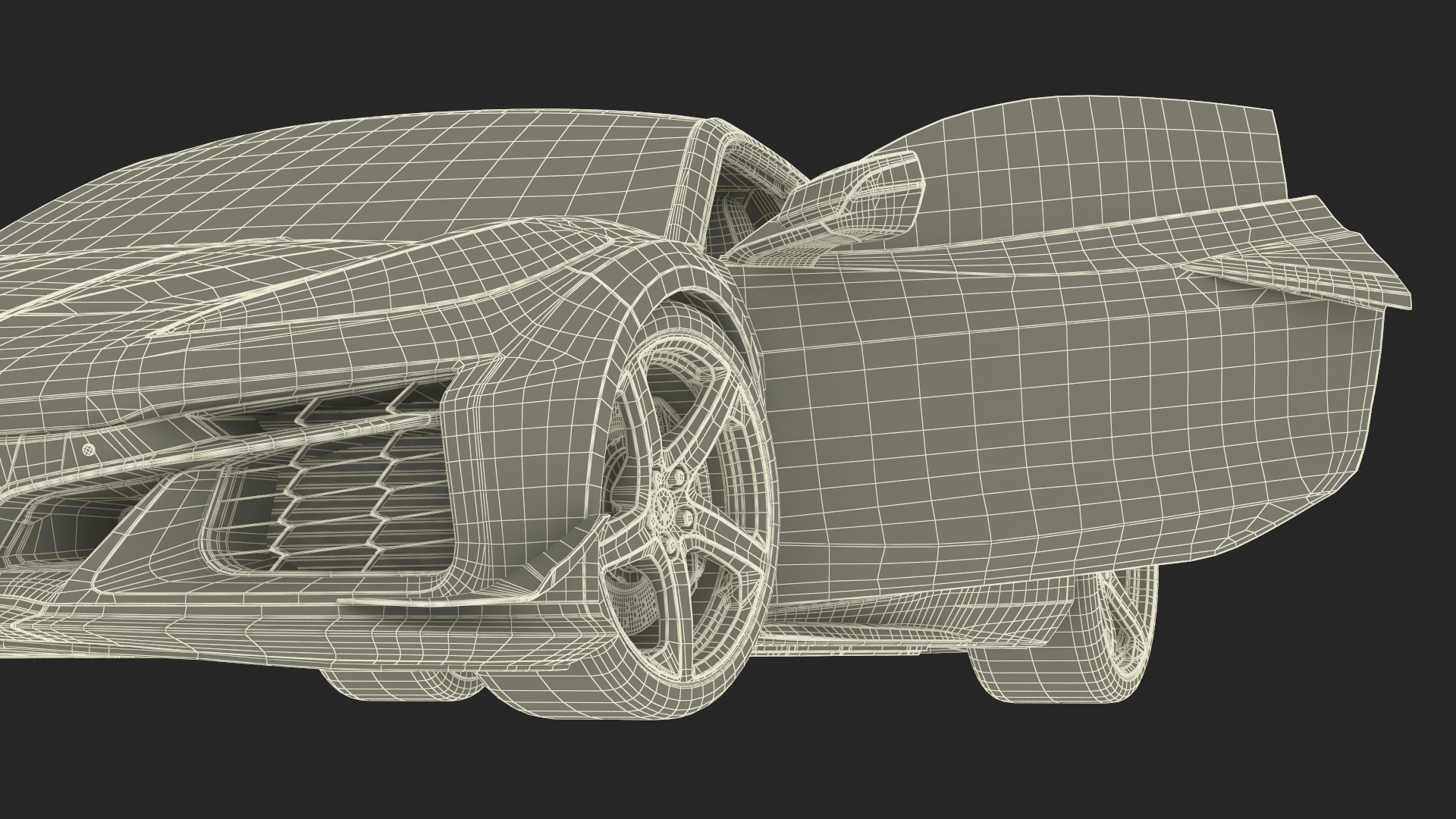 White 2023 Chevrolet Corvette Z06 Rigged for Maya 3D model
