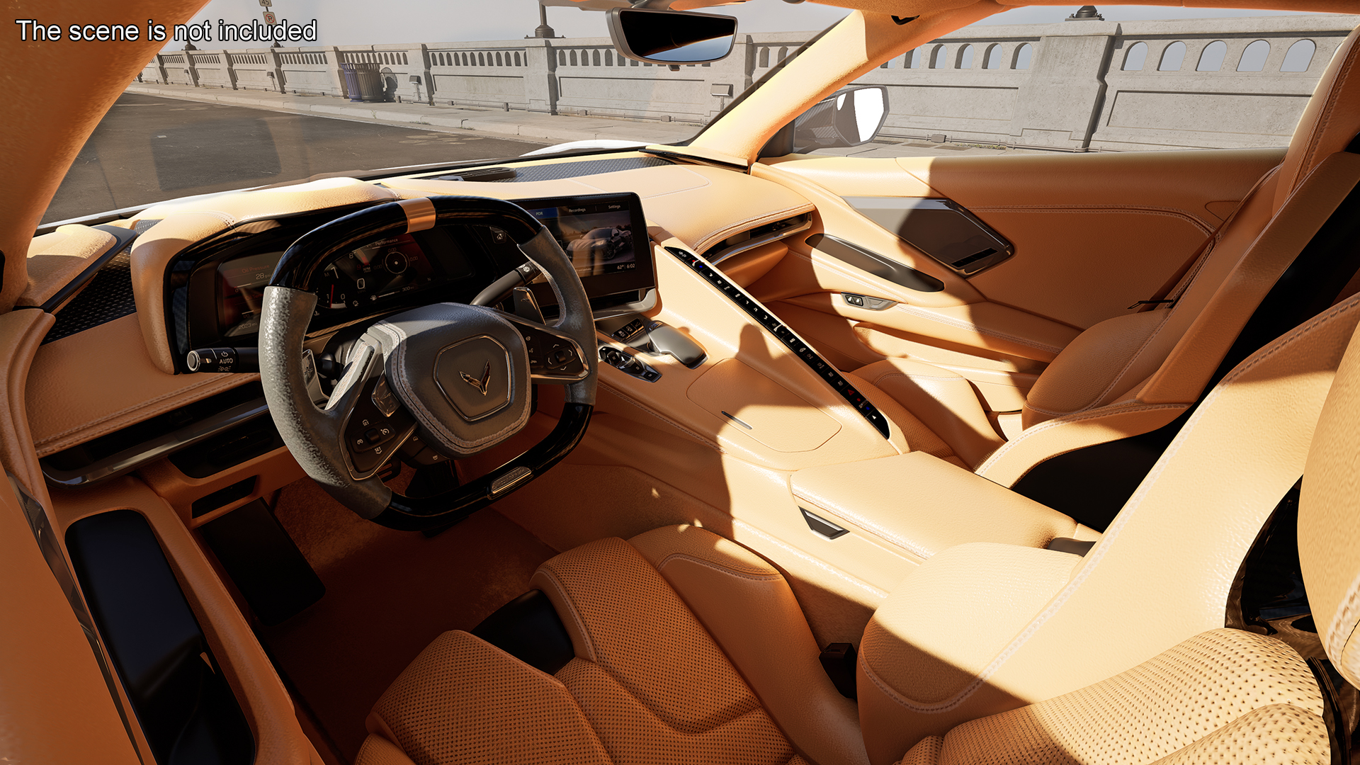 White 2023 Chevrolet Corvette Z06 Rigged for Maya 3D model