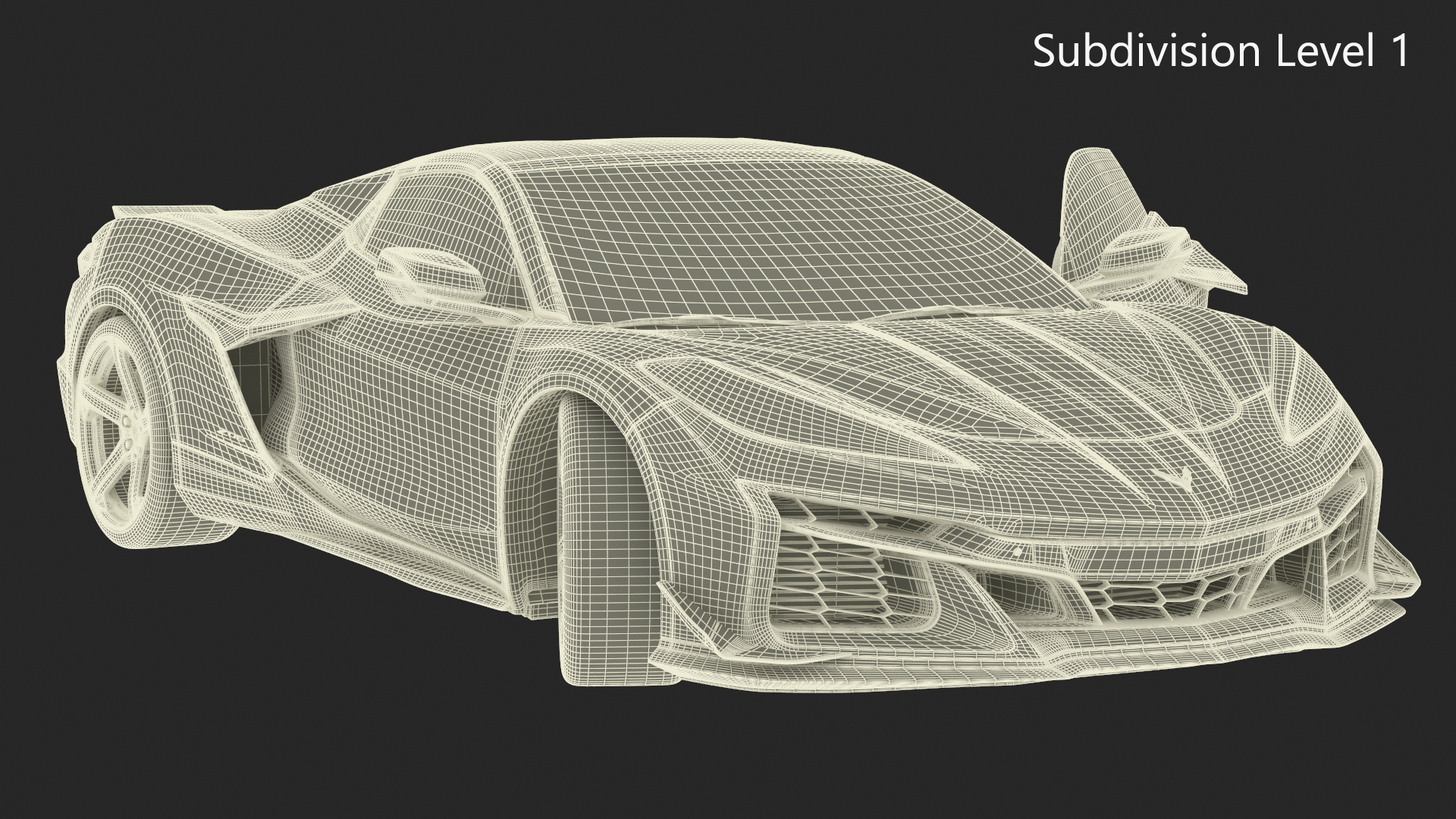 White 2023 Chevrolet Corvette Z06 Rigged for Maya 3D model