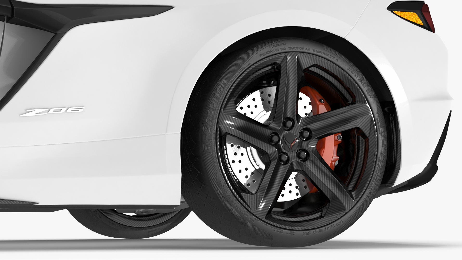 White 2023 Chevrolet Corvette Z06 Rigged for Maya 3D model