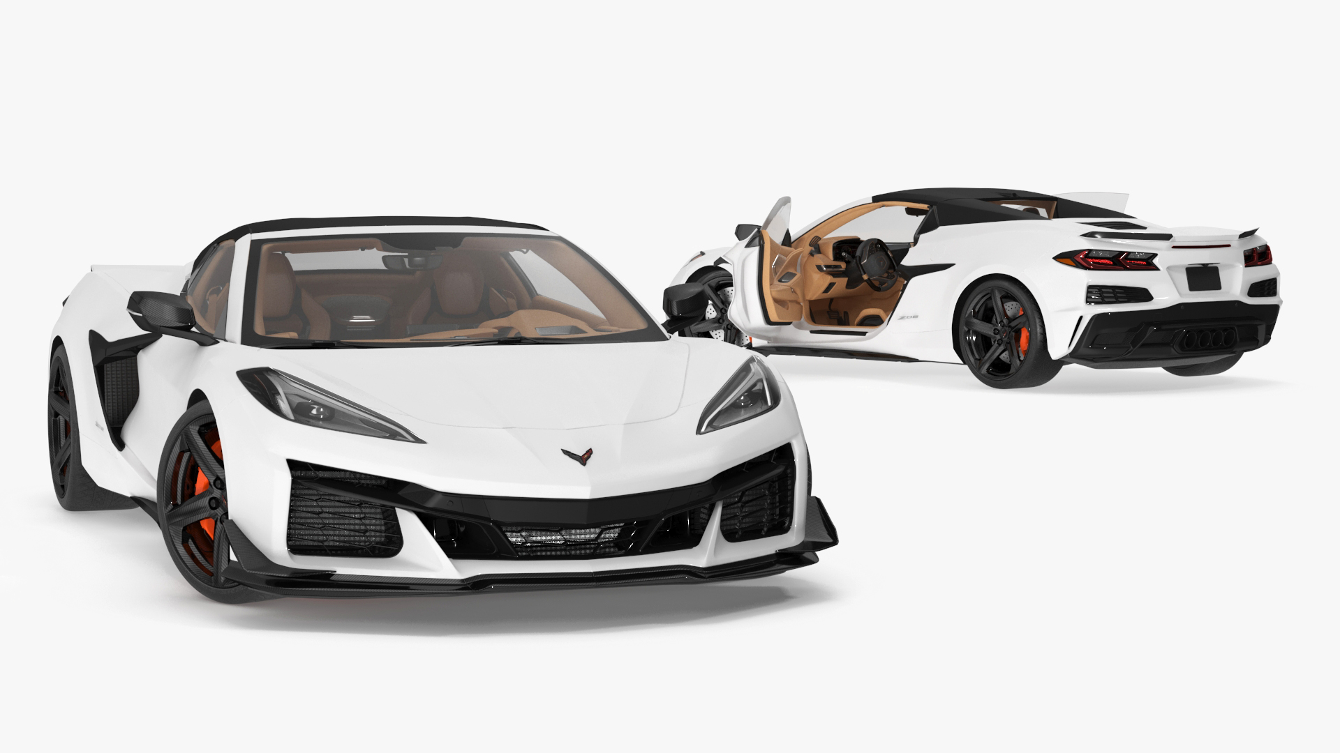 White 2023 Chevrolet Corvette Z06 Rigged for Maya 3D model
