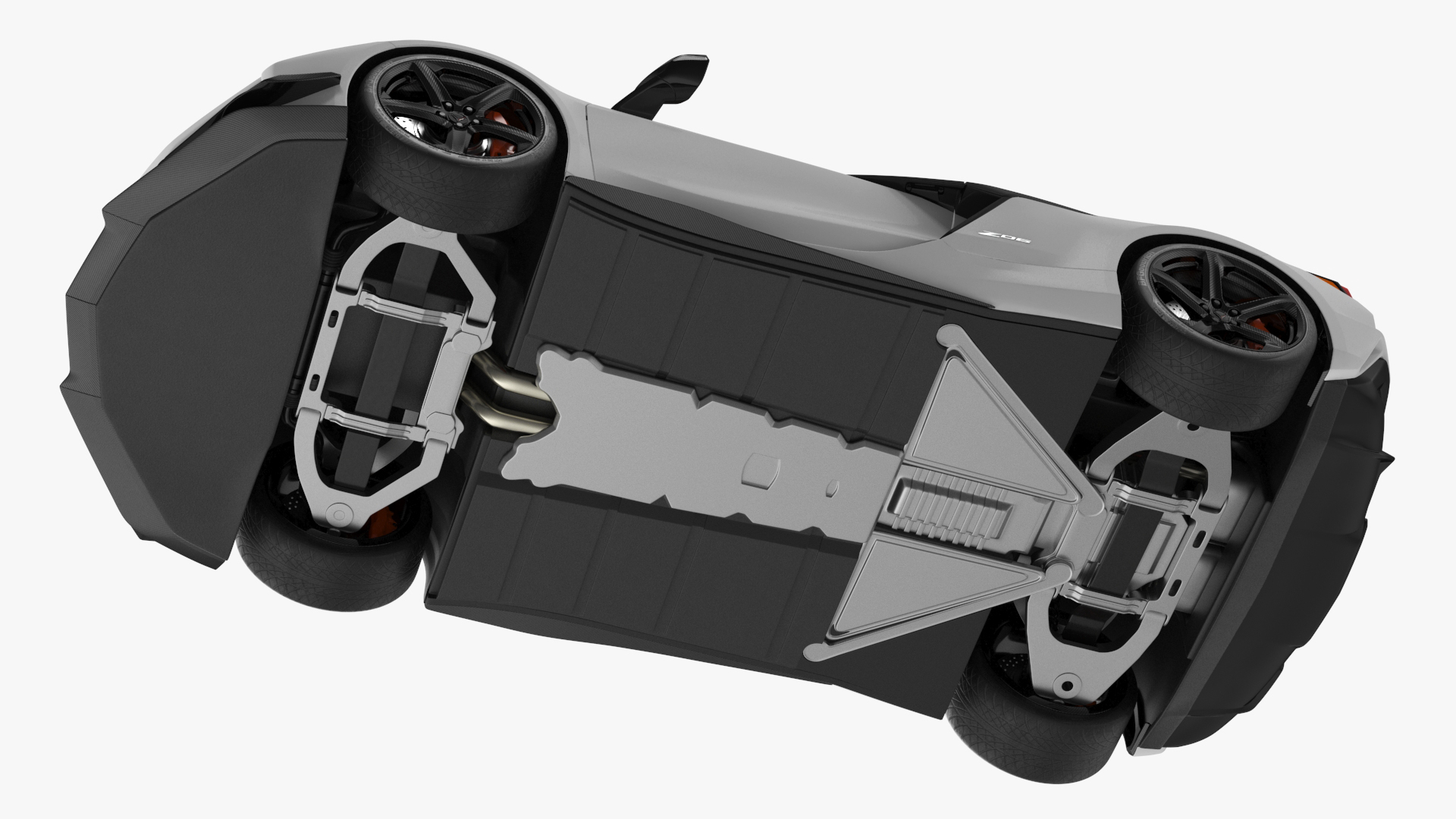 White 2023 Chevrolet Corvette Z06 Rigged for Maya 3D model
