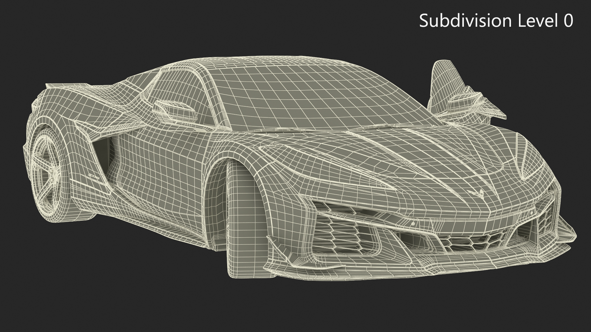 White 2023 Chevrolet Corvette Z06 Rigged for Maya 3D model