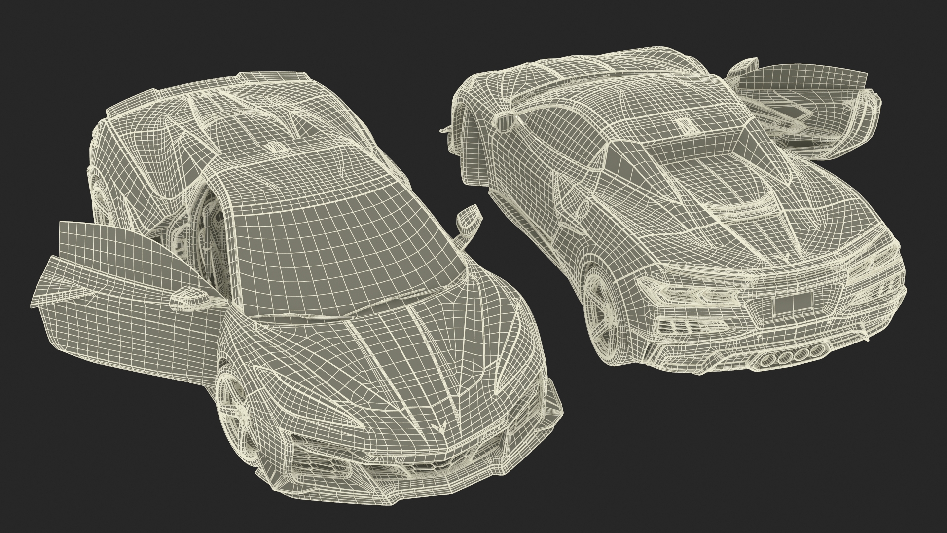 White 2023 Chevrolet Corvette Z06 Rigged for Maya 3D model