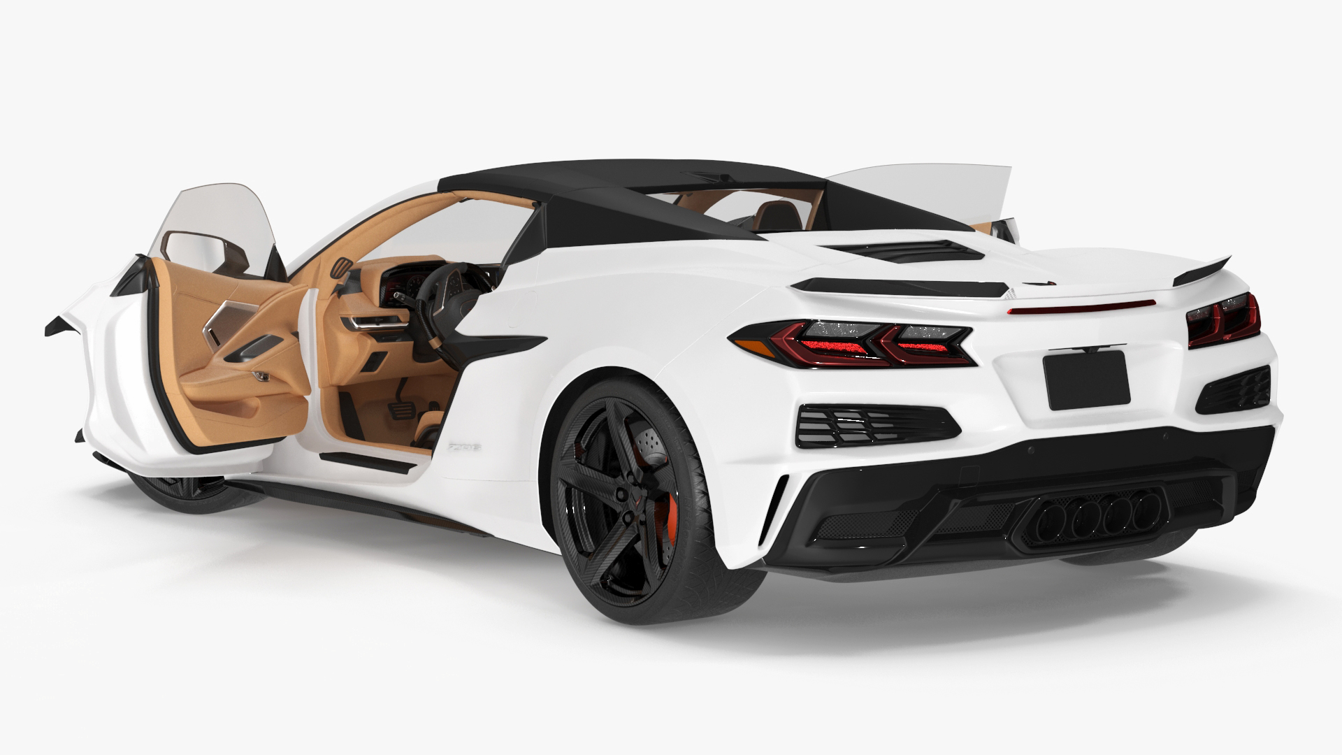 White 2023 Chevrolet Corvette Z06 Rigged for Maya 3D model